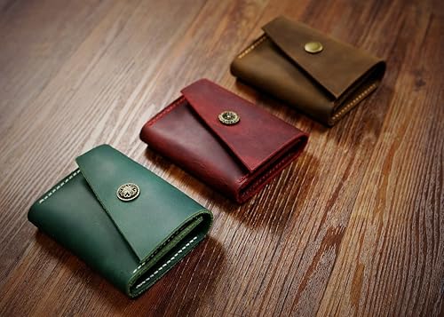 Personalized Vintage distressed leather women men business card holder/business card case organizer/credit card holder wallet -BC0XS