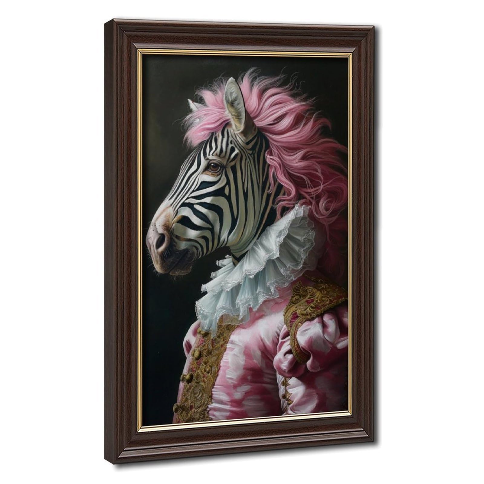 Pyberon Mokume Gane Frame-Style The Zebra In Clothes Canvas Poster For Bedroom Decor Gift