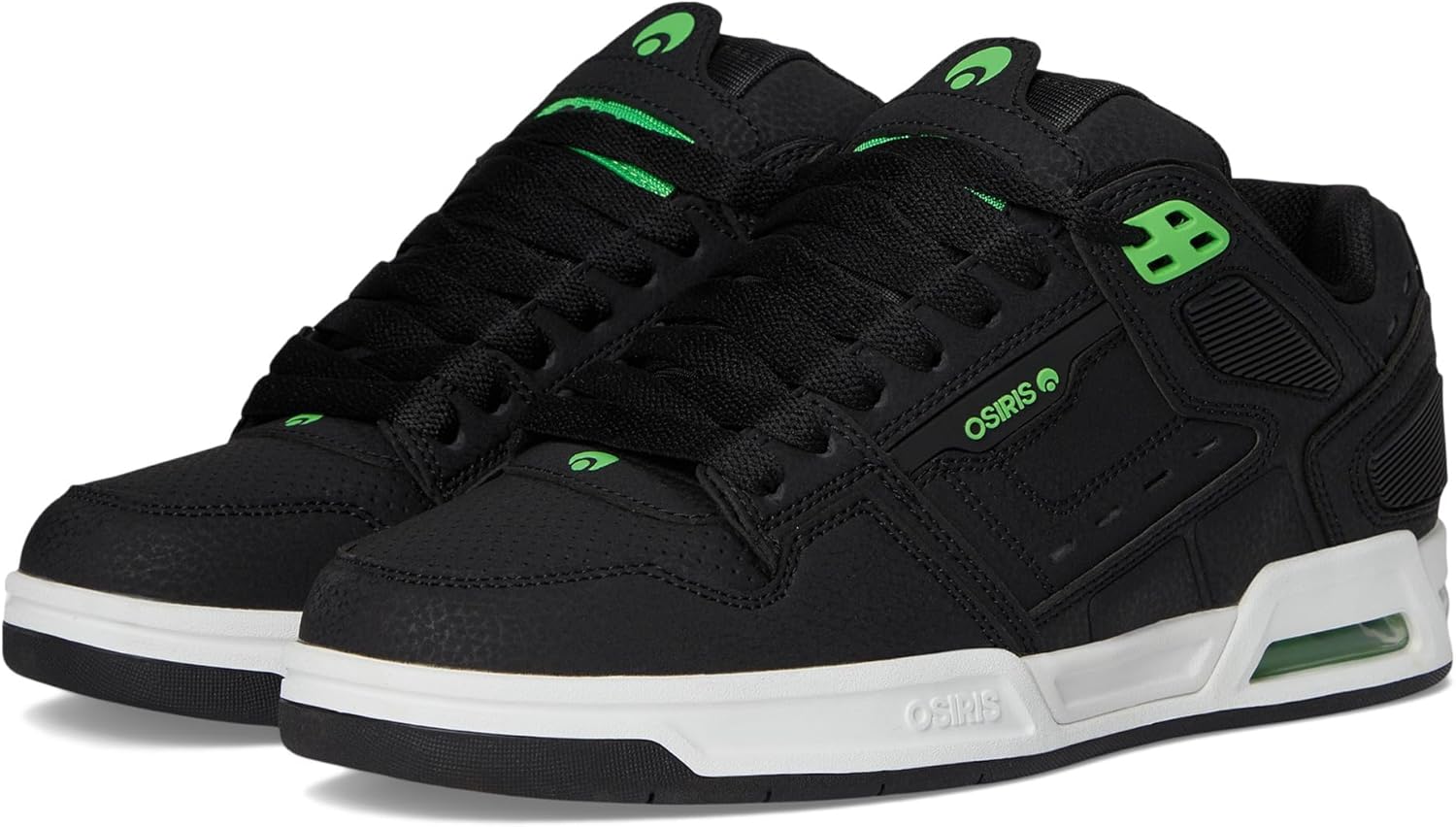 Osiris Men's Peril Skate Shoe, Black/Black/Green, 5