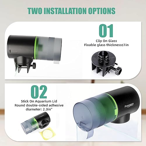 Miniatura 6 de FREESEA Alimentador automático de peces para acuarios Dispensador automático de alimentos para peces recargable - Alimentador temporizador de