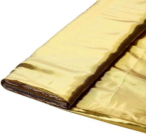 Miniatura 3 de Efavormart - Tela metálica metálica de poliéster brillante dorado de 54 pulgadas x 10 yardas