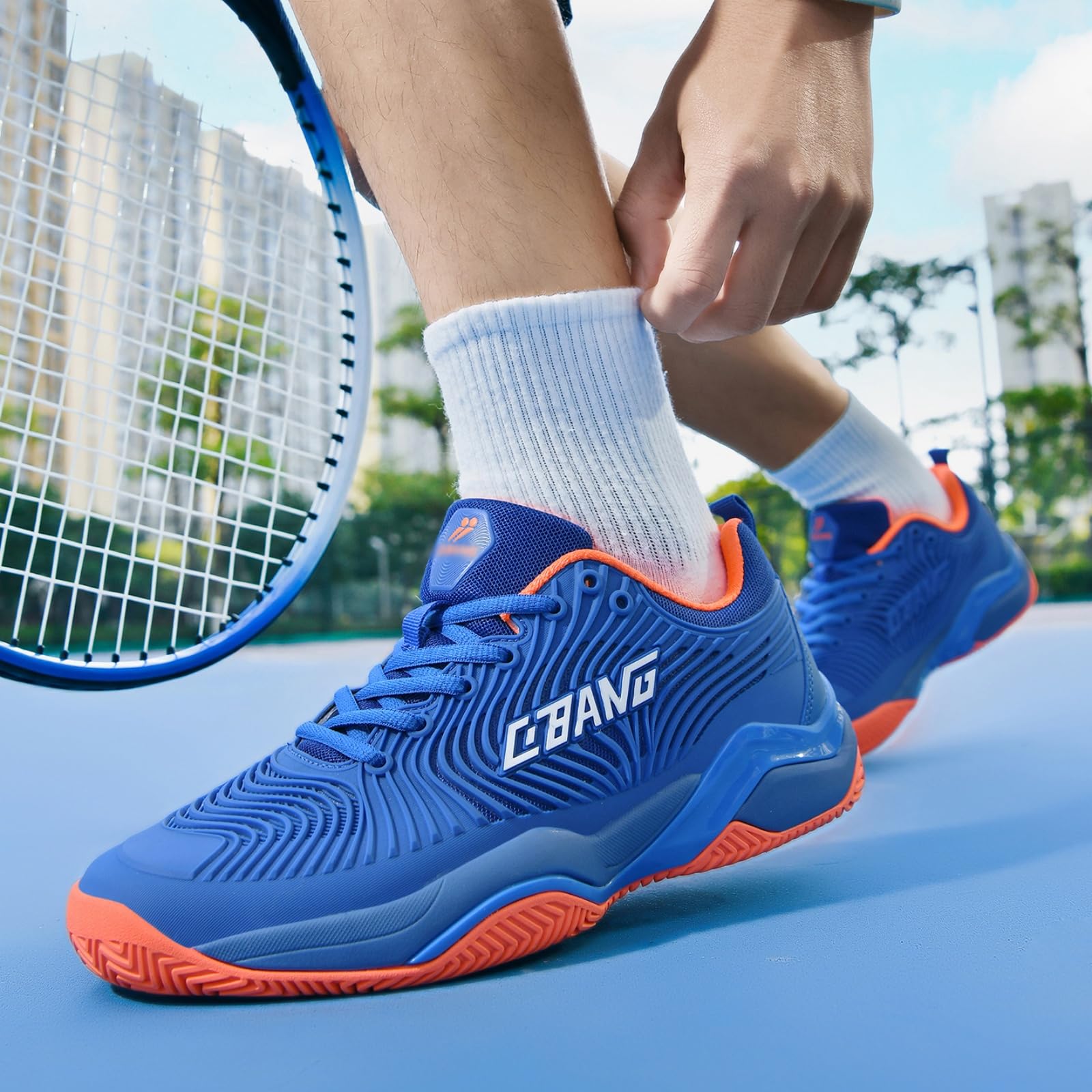 JiuQing Męskie buty badmintona i pickleballa obuwie do sportów rakietowych | Lekkie przewiewne, Antypoślizgowe buty sportowe, Do profesjonalnego treningu, Do siatkówki squasha i fitnessu