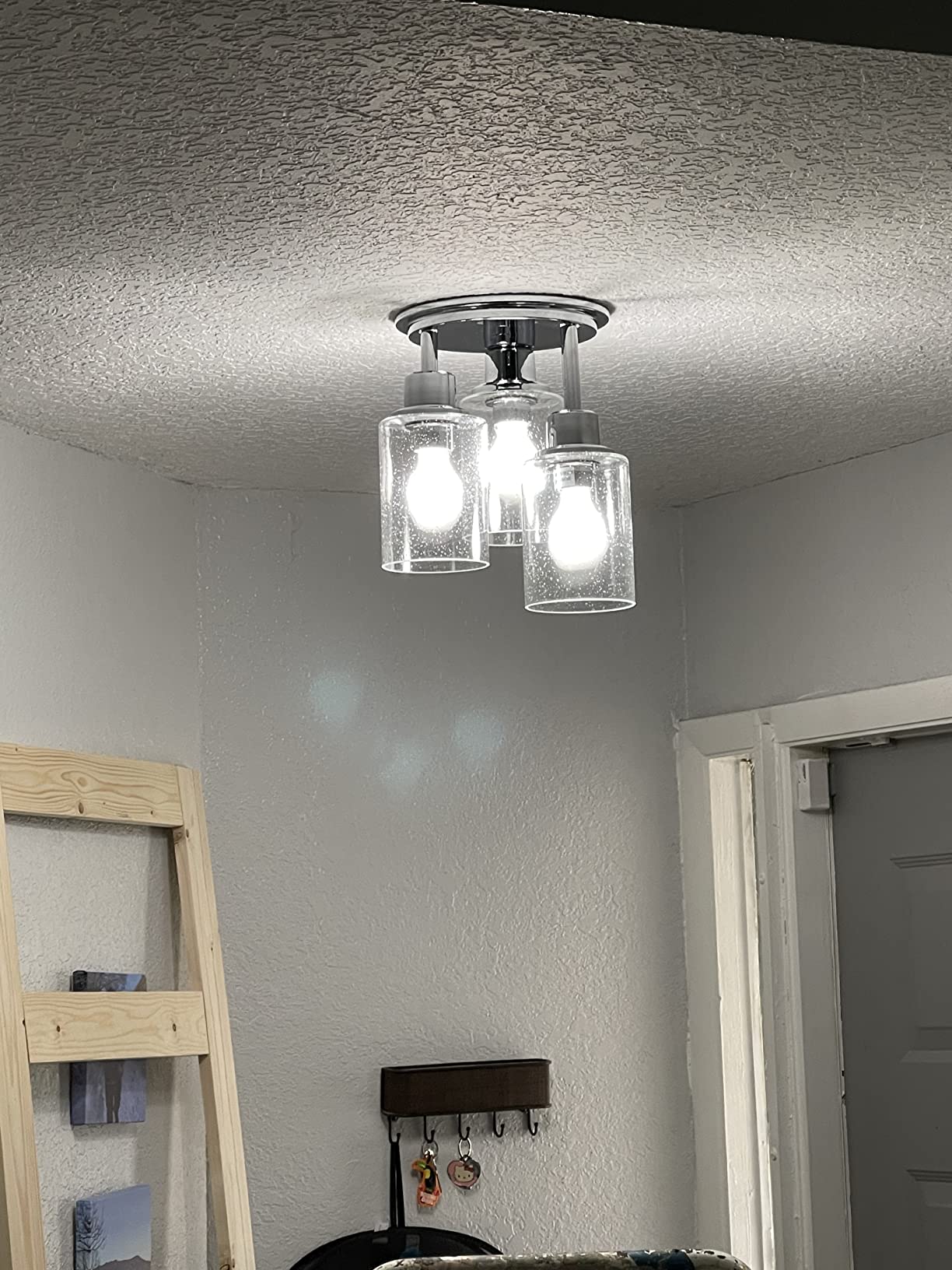 8/mo Finance Semi Flush Mount Ceiling Light, 3Light Close to