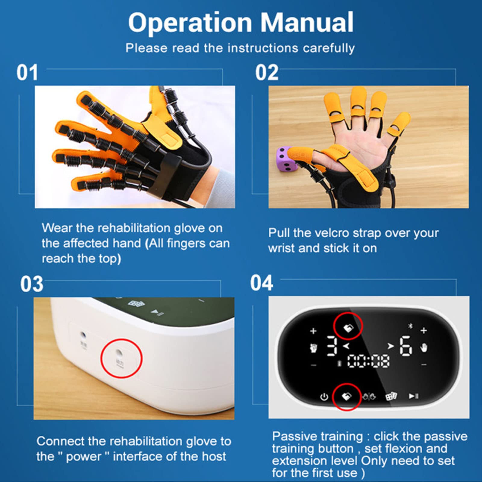 Ortesis de Guantes de Robot de rehabilitación,Equipo de Entrenamiento de muñeca de Dedo,Dispositivo de rehabilitación de Mano para Pacientes, Ancianos y disfunción de la Mano,Left-L