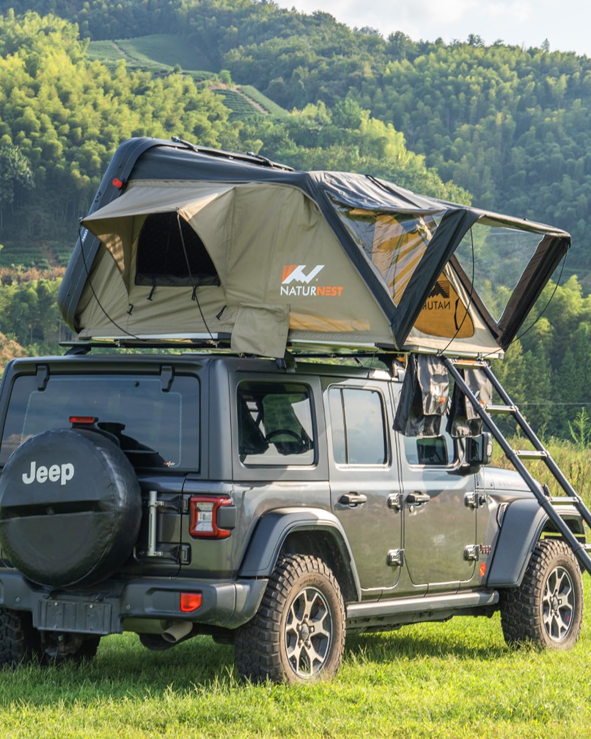 Rooftop Tent Hardshell, Naturnest Sirius Clamshell Car Roof Tent, Hardshell Roof Top Tents, Camping Tents RTT for Van SUV Truck Car Vehicle Outdoo Camping