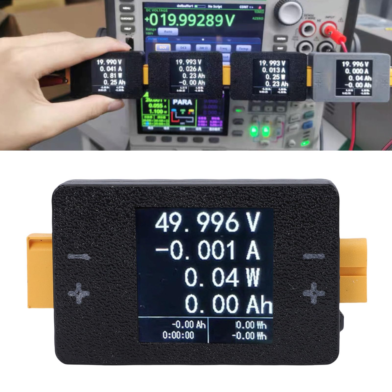 Denash 8-150V 25A Digital Power Meter RC Batteriekapazitätstester Spannung für LIPO Batterie Flugzeugmodell XT60 Schnittstelle mit Echtzeitüberwachung, Bidirektionale Messung DC