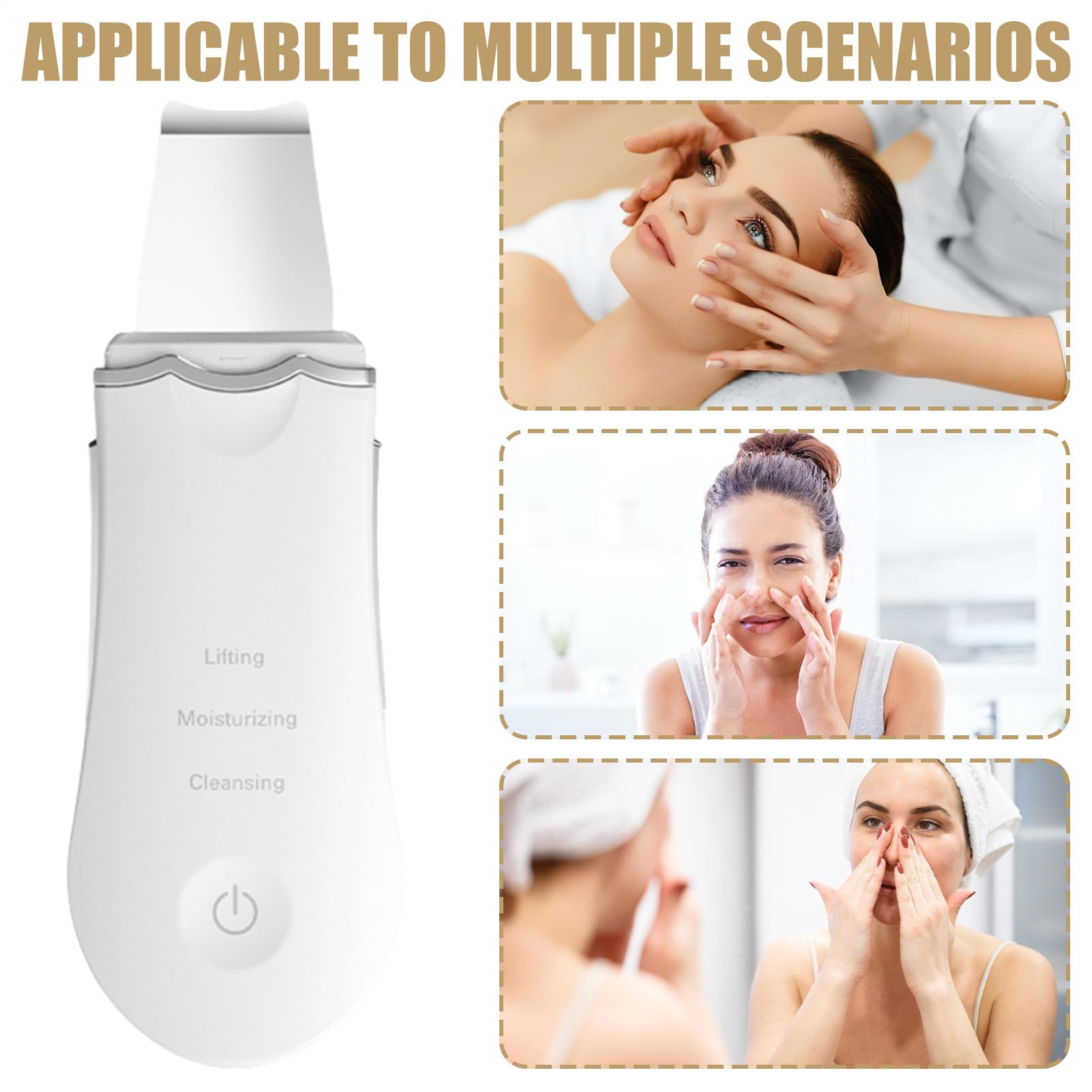 Skin Scraper Per Viso, Spatola Viso Ricaricabile, Strumento Sollevamento Mento Guance, Detergente Fronte Per Regalo Donne