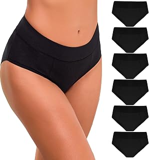 Bragas Mujer Algodón Braguitas Cintura Media Ropa Interior Colores Lisos Cómodas y Suaves