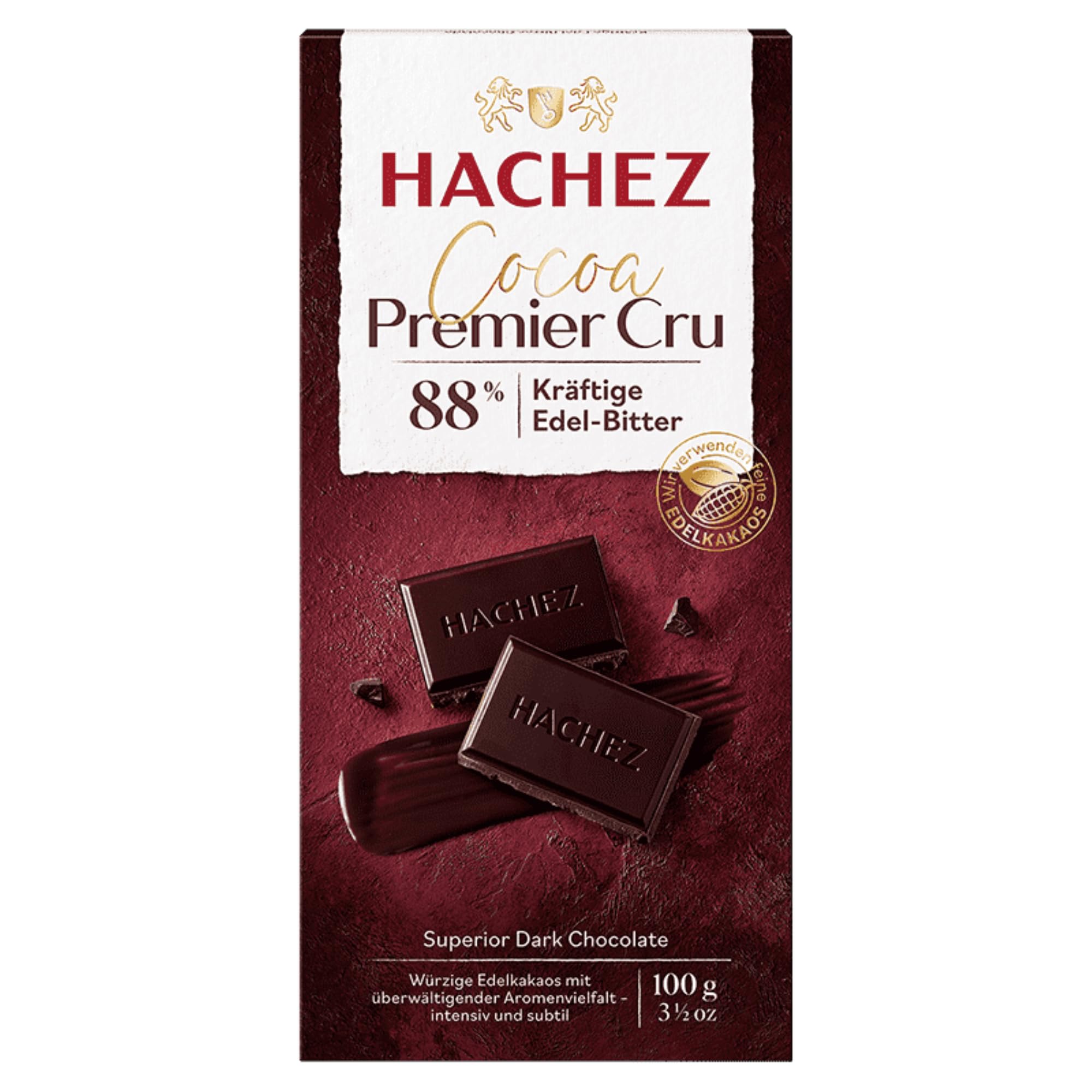 usy Bundle für Hachez Schokolade Cocoa Premier Cru 88% VPE (10x100g Tafel) + usy Block