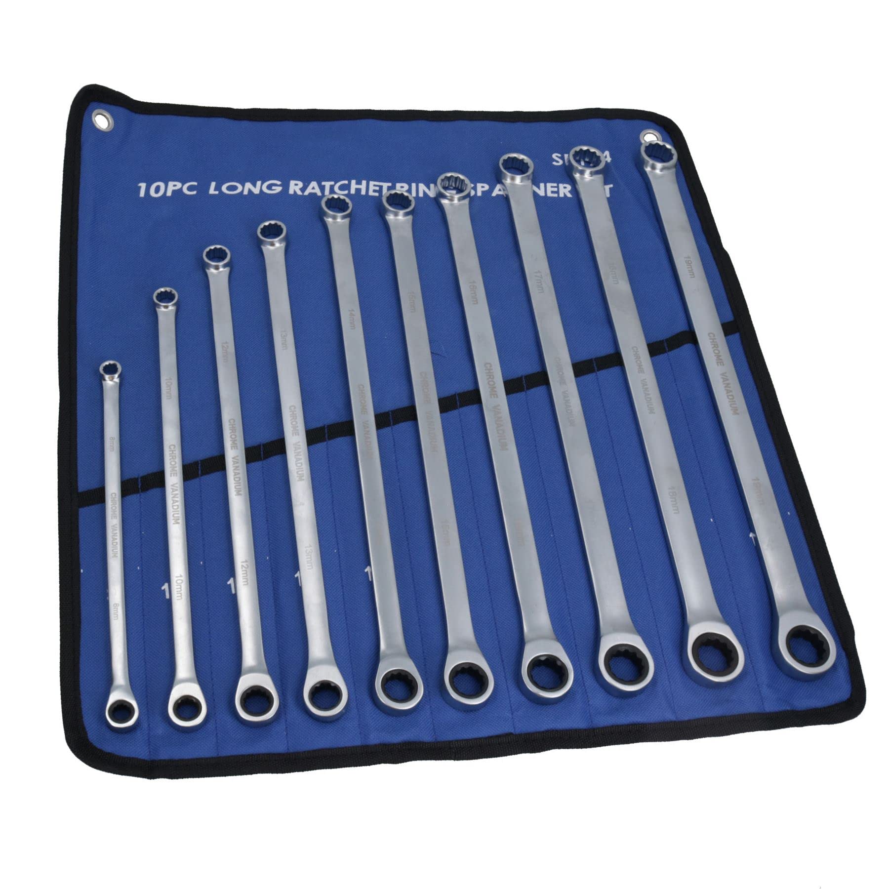 AB Tools Metric Aviation zestaw kluczy oczkowych z grzechotką, 8 mm – 19 mm, 72 zęby, 10 szt