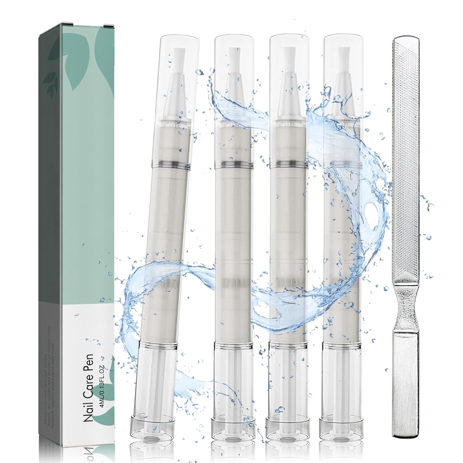 4 Stück Nail Care Pen mit Nagelfeile,Health Routine Nail Care Pen,Nail
