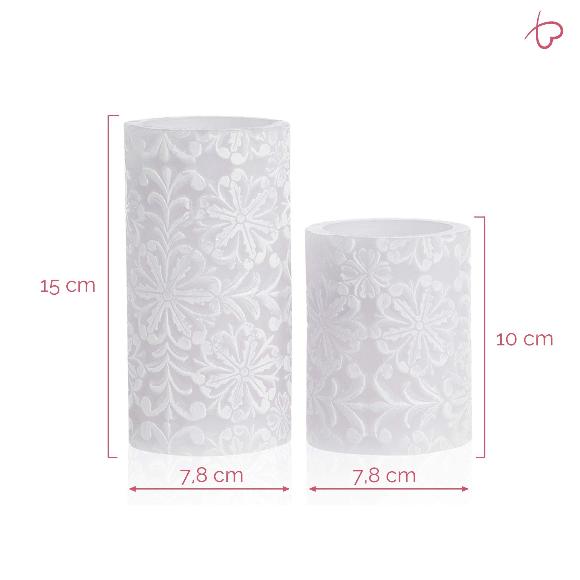 Pauleen 48009 Little Lilac Candle zestaw 2 świec LED z prawdziwego wosku, ciepła biel, migoczący płomień; liliowo-biała