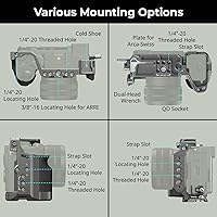 Vista 6 de Kit de Jaula de Cámara de Liberación Rápida SmallRig HawkLock para Sony A7C II/ A7CR con Empuñadura de Silicona Integrada, Jaula Completa de Acceso