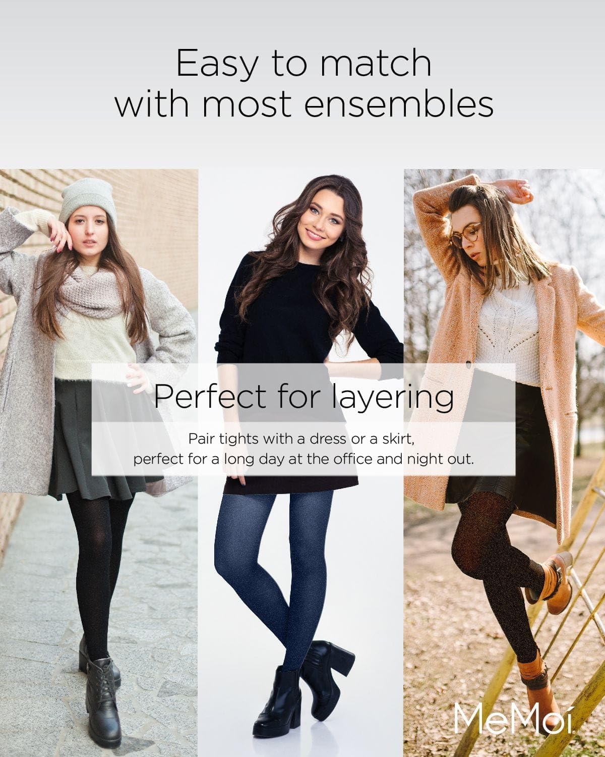 MeMoi Control Top Solid Microfiber Tights 2 Pack - Image 4