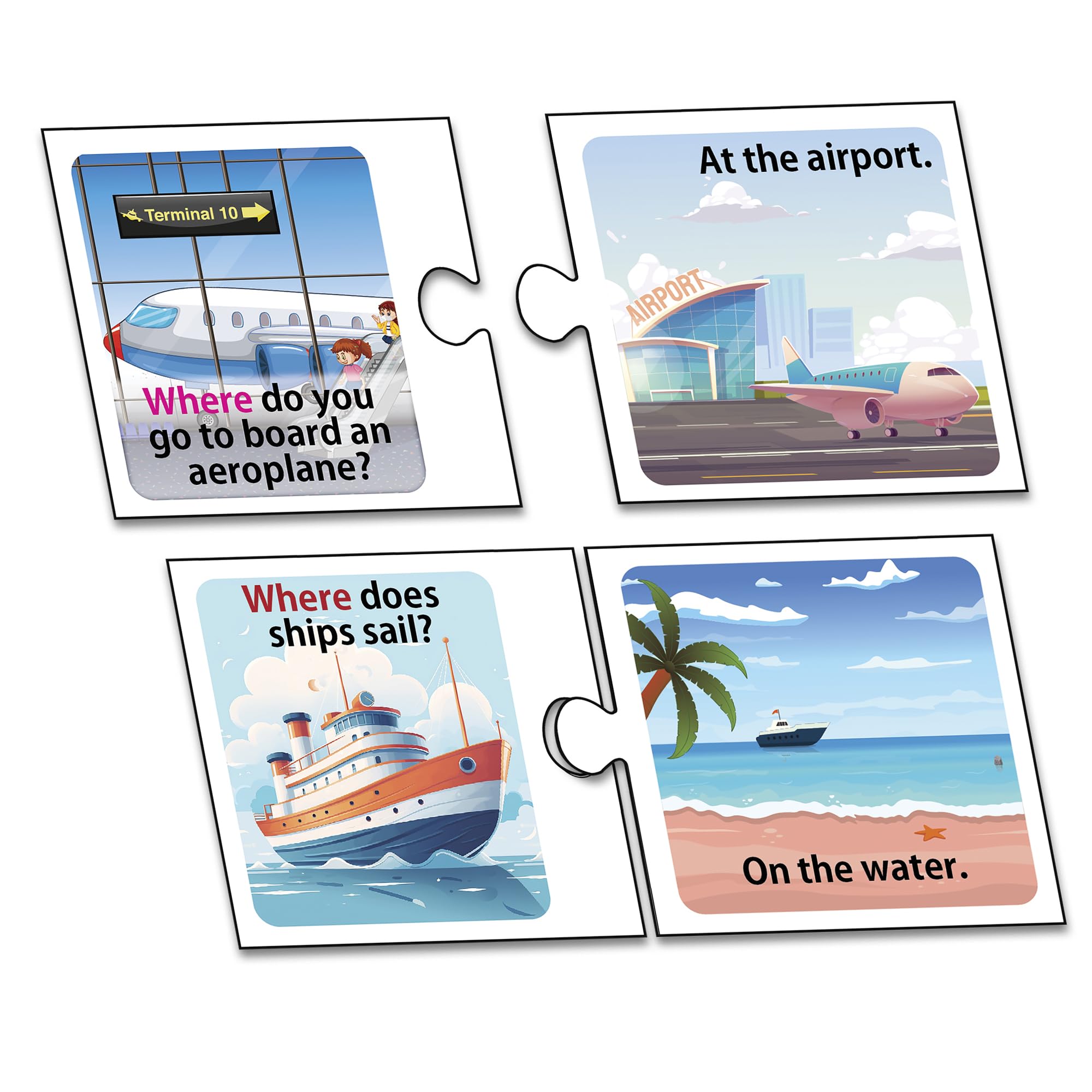 BOOKFORD Let’s Discover Together Where Pair Matching Jigsaw Puzzle, 48 Pieces (24 Pairs) | Daily Objects | Self-Connecting 2-Piece Cards | Educational Puzzle for Kids Ages 4+ - Image 3 thumbnail