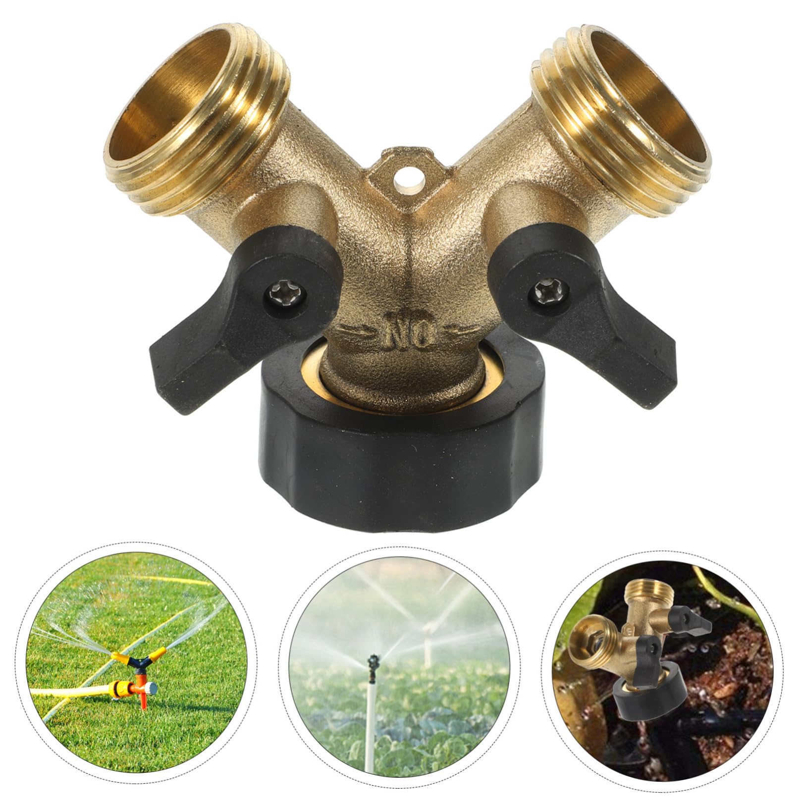 Abaodam 2 Stück Messing Schlauchverbinder Y-verteiler Gartenschlauch Schnellkupplung mit Durchflussregler für Garten Bewässerung Autowäsche und Outdoor Einsatz