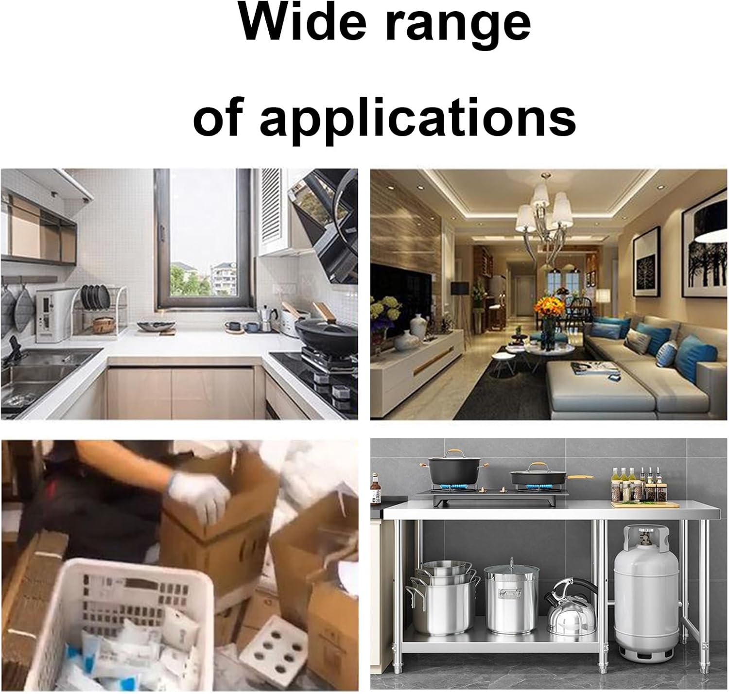 Stainless Steel Workbench Solid Cooktop Stand Commercial Kitchen Prep Table Multifunctional Double Layer Metal Table Chopping Board Practical Open Storage Rack