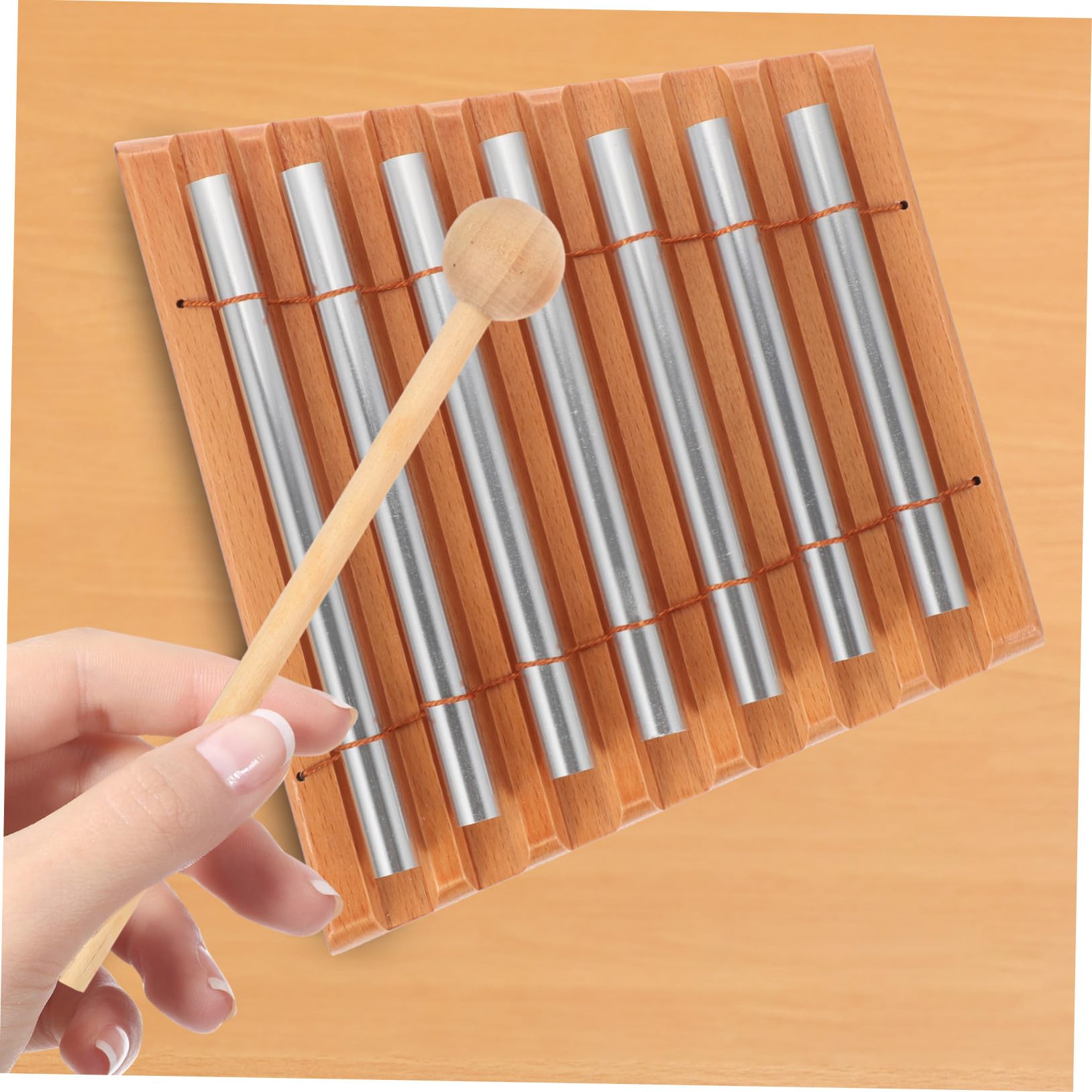 Conjunto de Campanas de Percusión de Madera de Tonos con Instrumento Musical Educativo para Sonido para Aprendizaje Rítmico y Sensorial