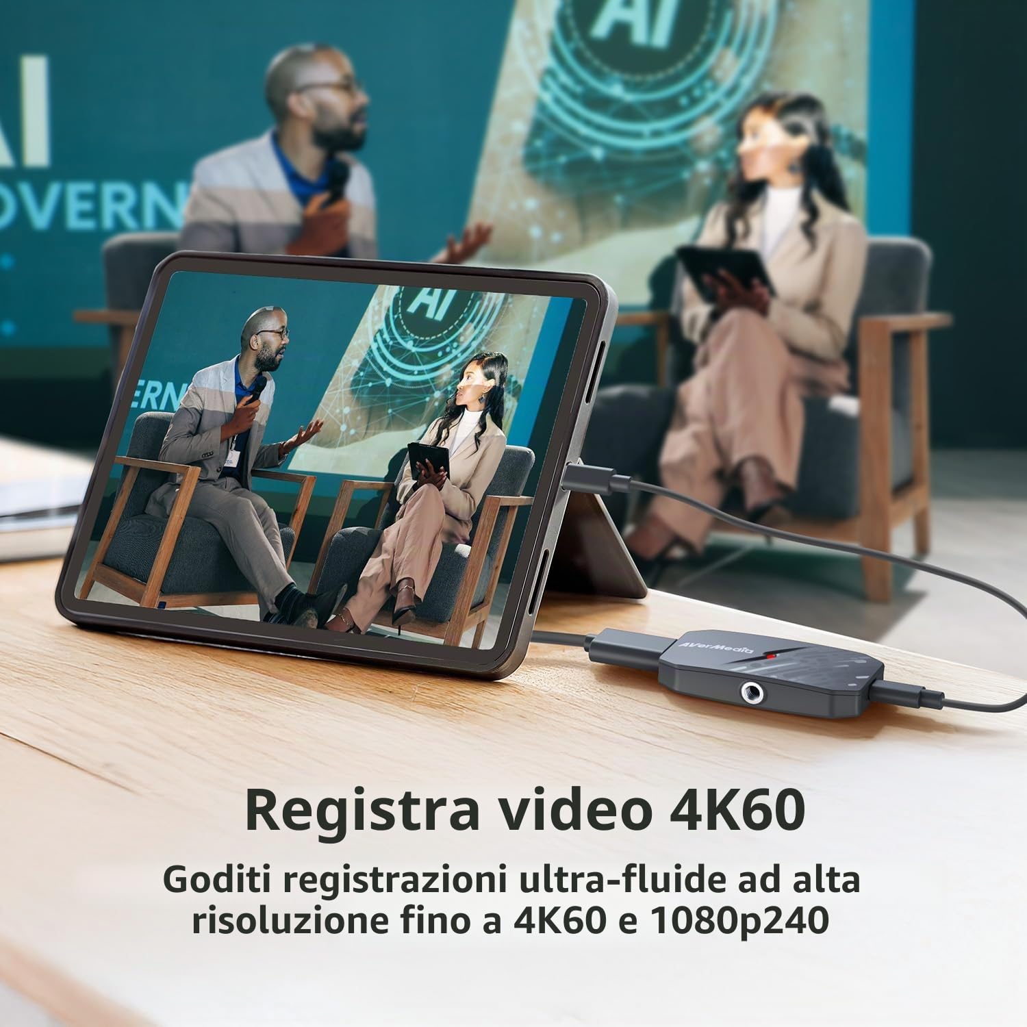 AVerMedia Scheda di acquisizione HDMI 4K60 per DSLR, videocamere, GoPro, bassa latenza per streaming live e videoconferenze con OBS, Zoom, Twitch, compatibile con Windows, Mac, iPad e PC - CamStream