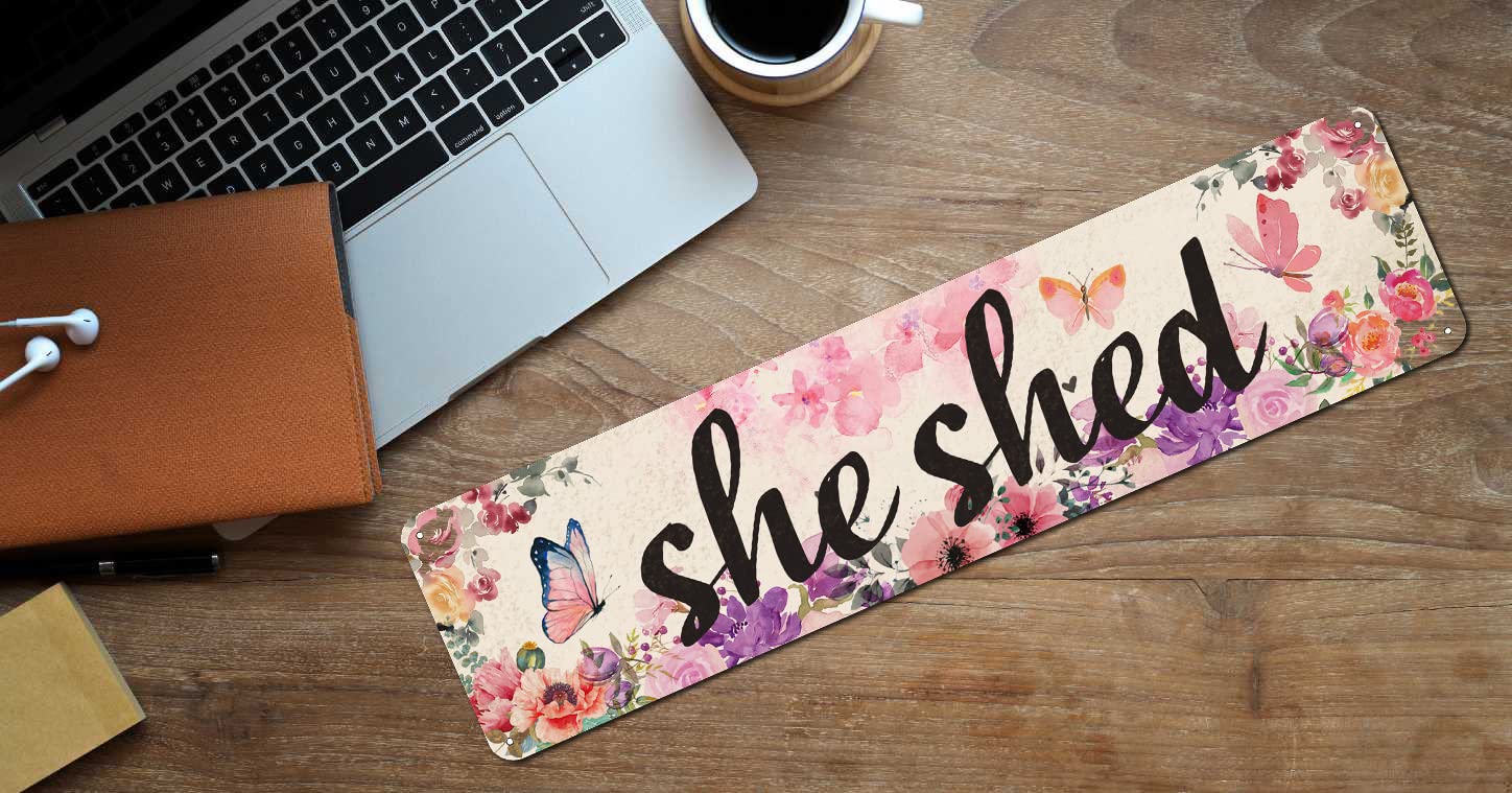 Plaque En Métal The Little She Shed, Décoration Murale De