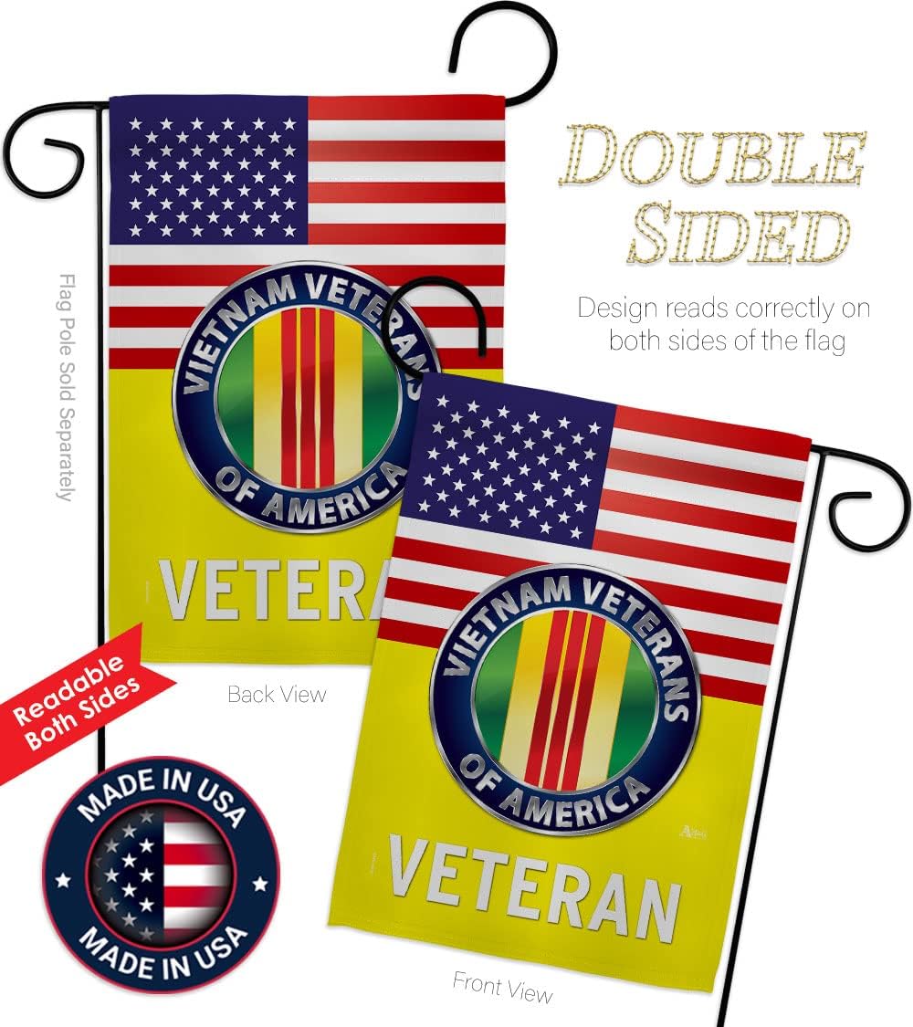 US Vietnam War Garden Flag - Armed Forces Military Service All Branches Support Honor United State American Veteran Official - House Banner Small Yard Gift Double-Sided Made in USA 13 X 18.5