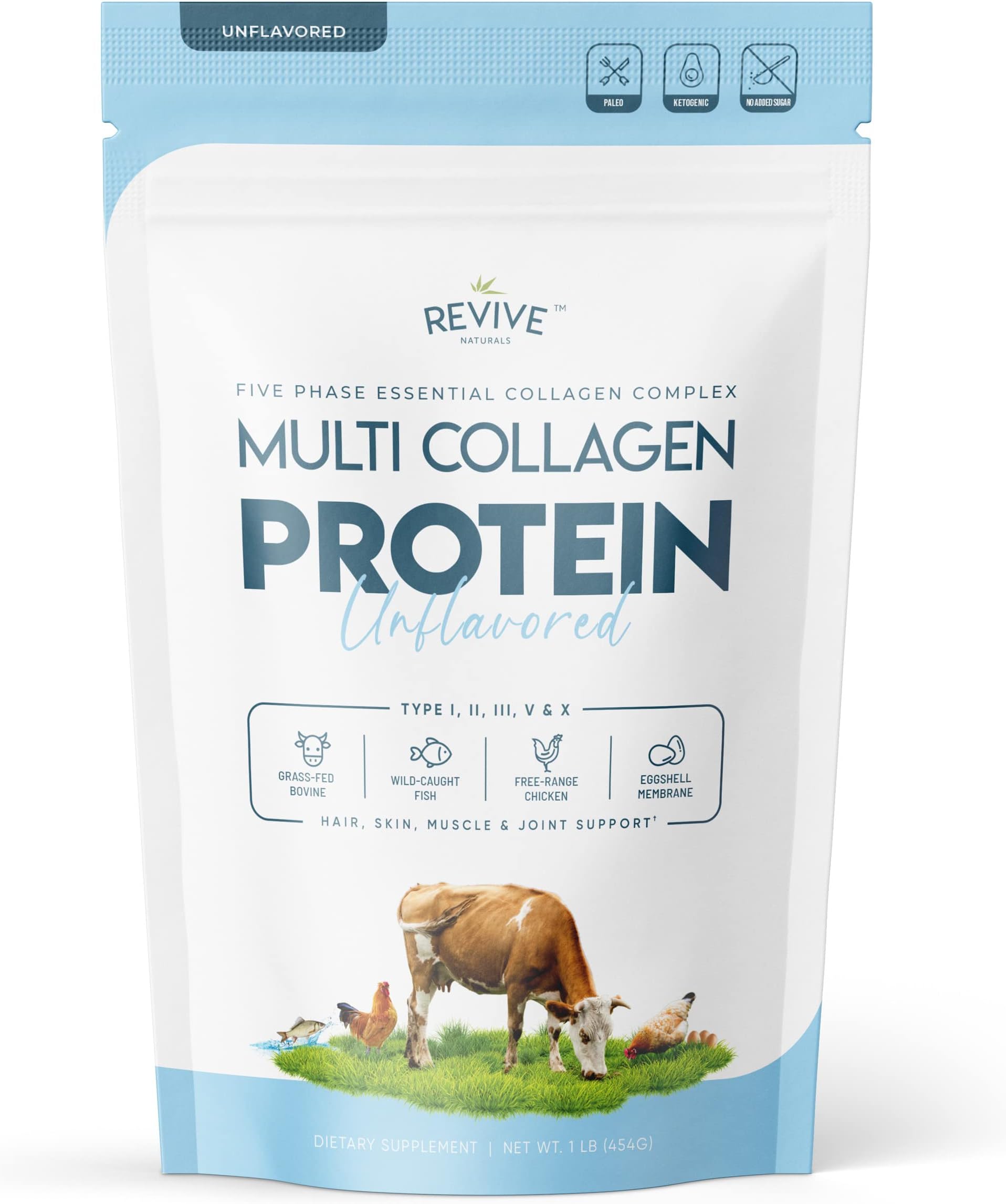 Multi Collagen Hydrolyzed Protein Powder (16oz)