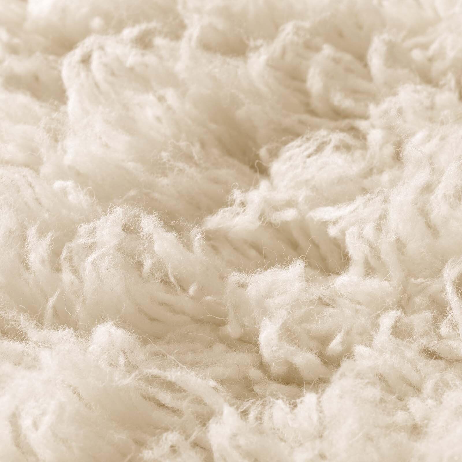 Taracarpet Teppich Wollteppich Flokati Diana aus Schurwolle, Schafwollteppich Hochflor Langflor fürs Wohnzimmer Schlafzimmer Esszimmer Weiss beige Creme 070x140 cm