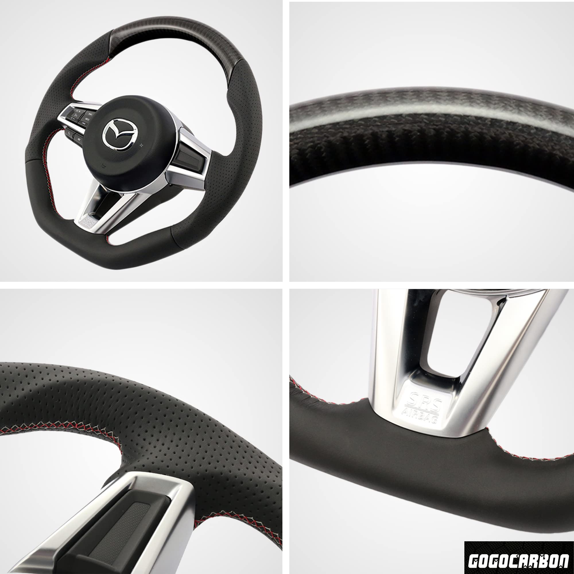 Funda Para Volante Mazda MX-5, 3, 5, 6 - Silicona Elástica, Textura Lichi, Antideslizante Y Duradera