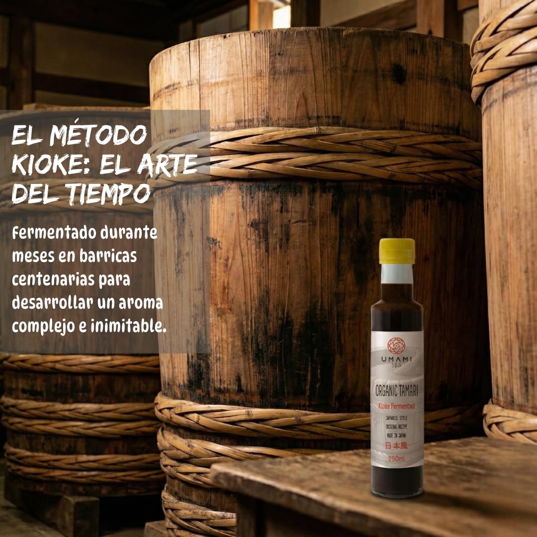 Umami Salsa de Soja Tamari BIO Kioke 250ml Fermentada 18 Meses Sin Gluten Premium