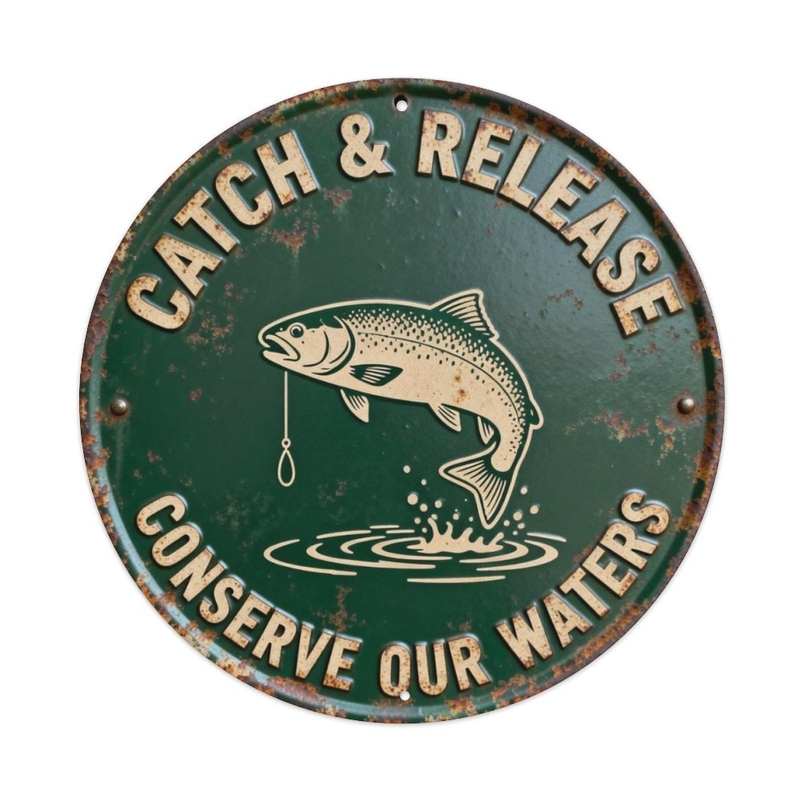 Conserve Our Waters Metal Tin Sign Plaque