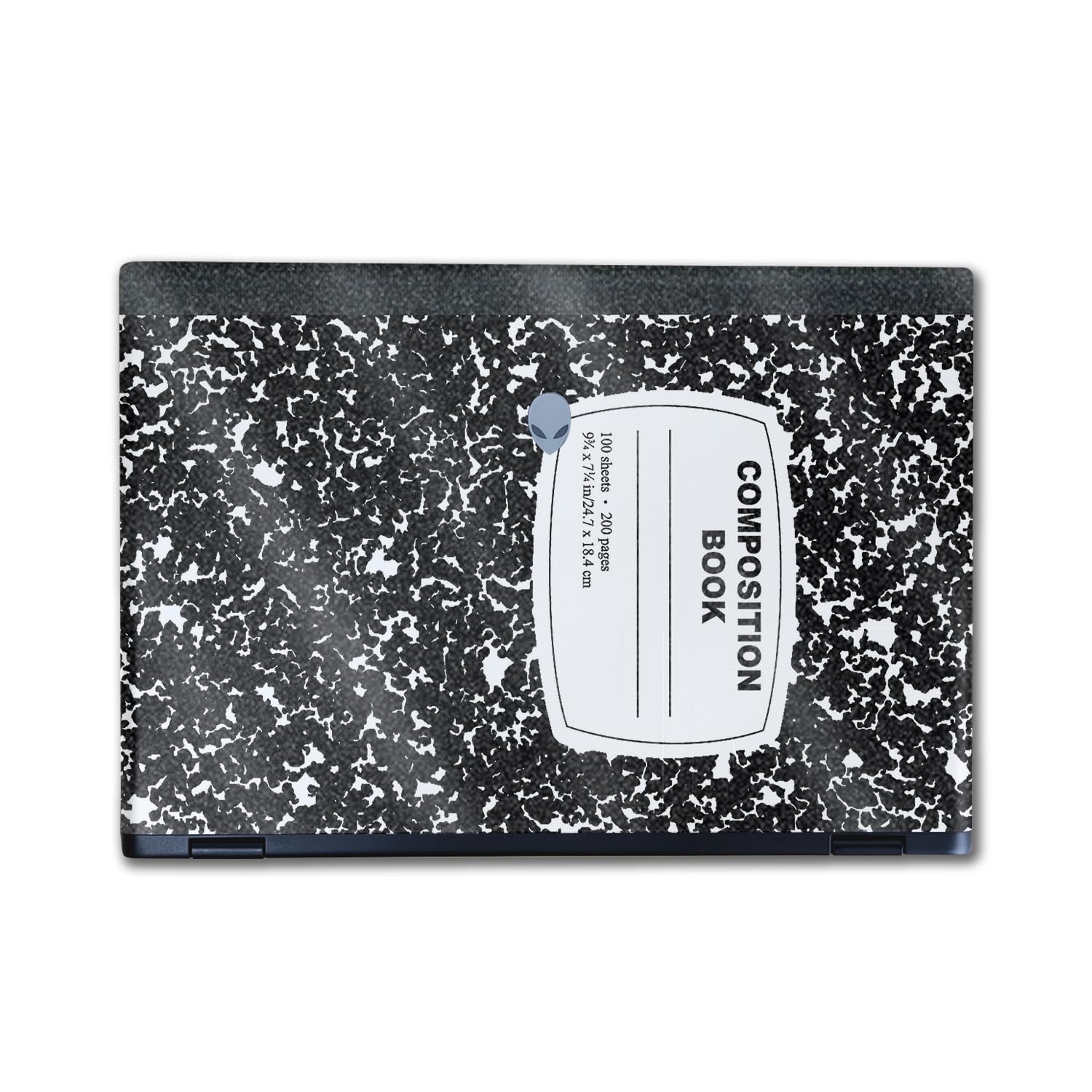 Glossy Glitter Laptop Skin Compatible with Alienware M16 R2 (2024) - Composition Book - Premium 3M Vinyl Protective Wrap Decal Cover - Easy to Apply | Crafted in The USA by MightySkins