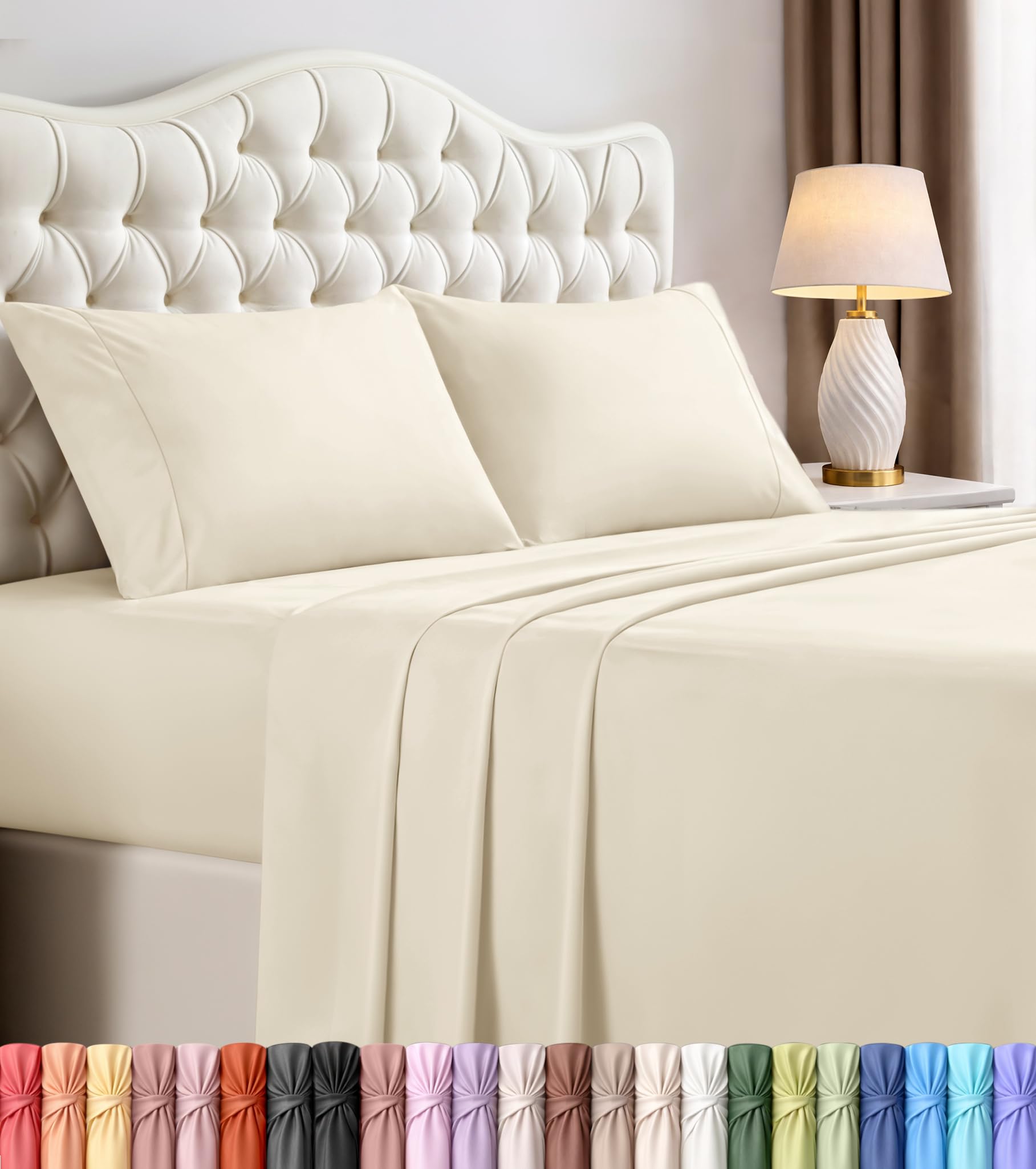 Utopia Bedding Full Bed Sheets Set - 4 Piece Bedding - Brushed Microfiber - Shrinkage and Fade Resistant - Easy Care (Full, Ivory)