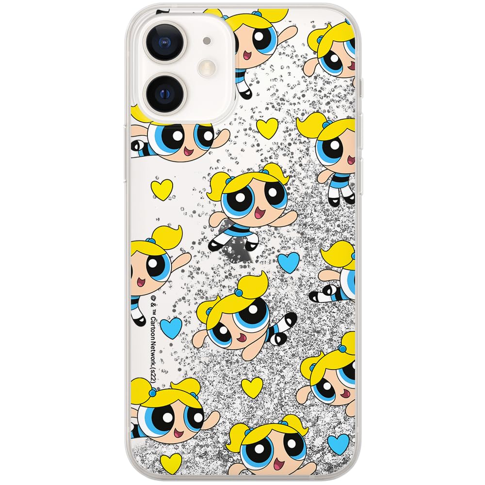 ERT GROUP mobile phone case for Apple Iphone 12 Mini original and officially Licensed The Powerpuff Girls pattern The Powerpuff Girls 008, with glitter overflow effect