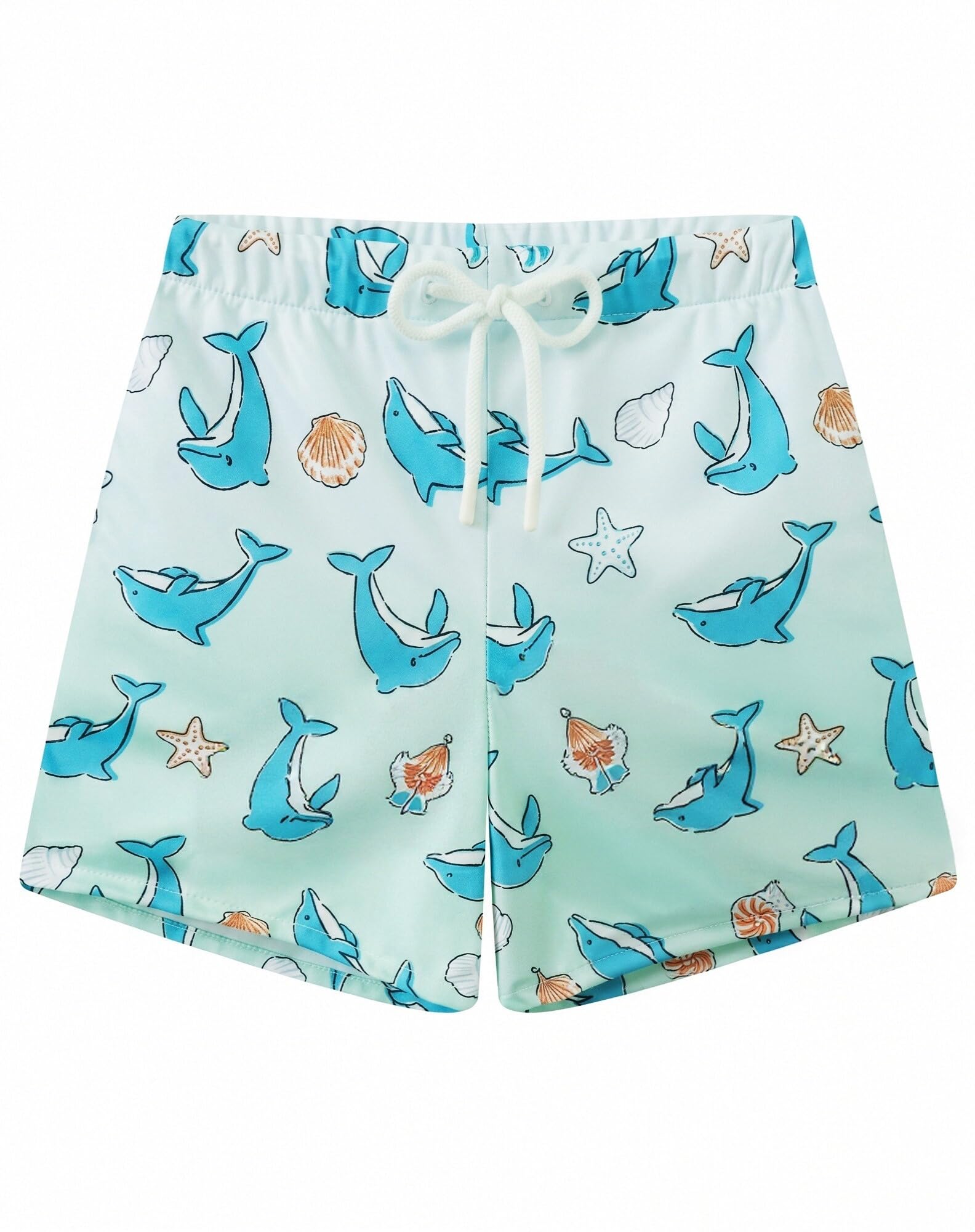 AMYNICE Girls Beach Board Short with Liner Quick Dry Active Jellyfish Print