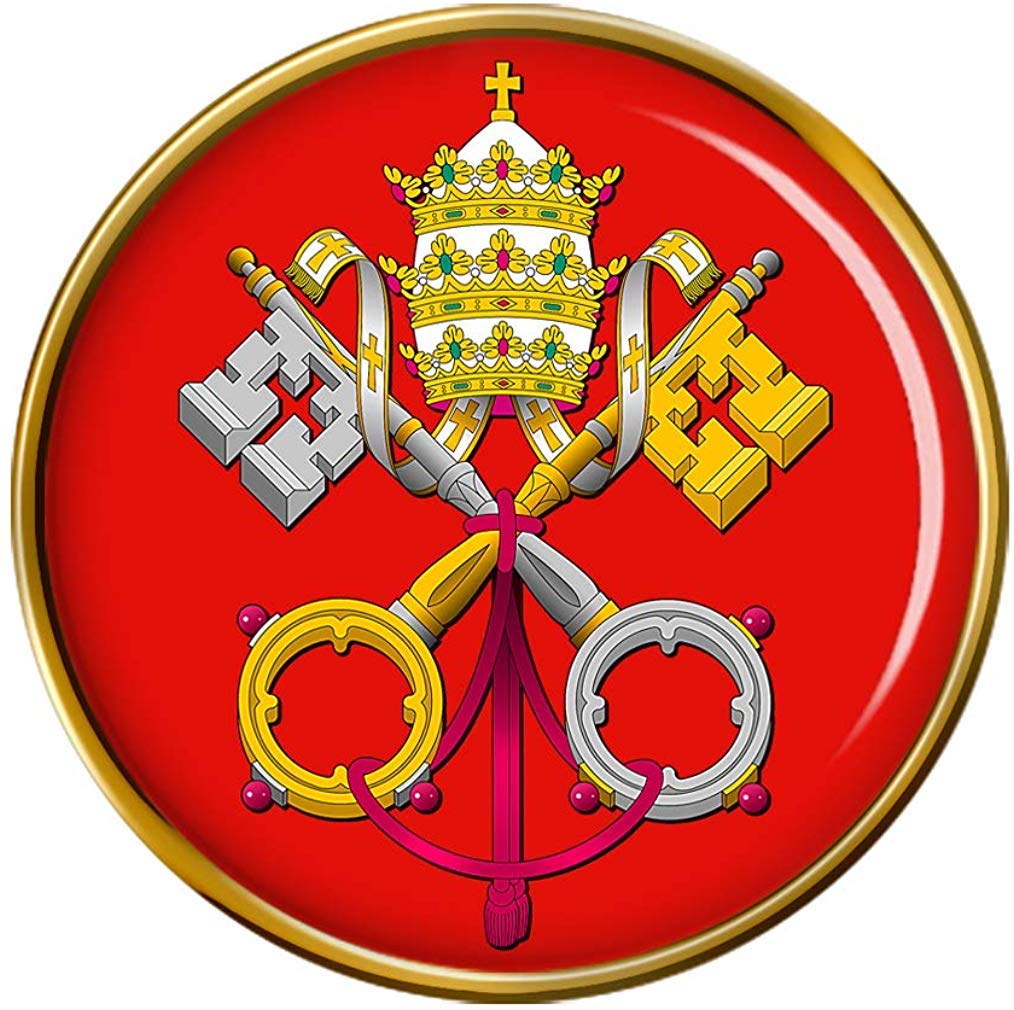 Family-Crests.com Men's Gold Holy See Papal Crest Pin Badge