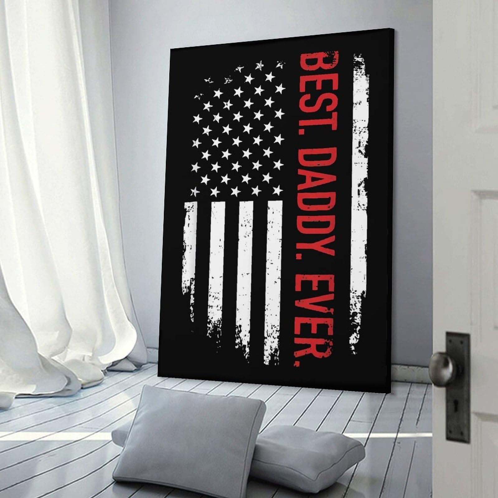 Junmoney Best Daddy Ever Hanging Wall Art 12x18inch(30x45cm), for Study, Office Or Focused Interiors, Wall Art That Adds Style to Work Areas