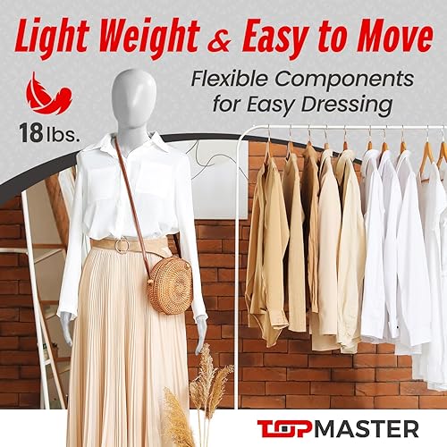 Miniatura 5 de Maniquí flexible de 360 PP con expresiones vívidas y postura ajustable, fácil montaje, base de metal duradera, se adapta a todas las prendas, no