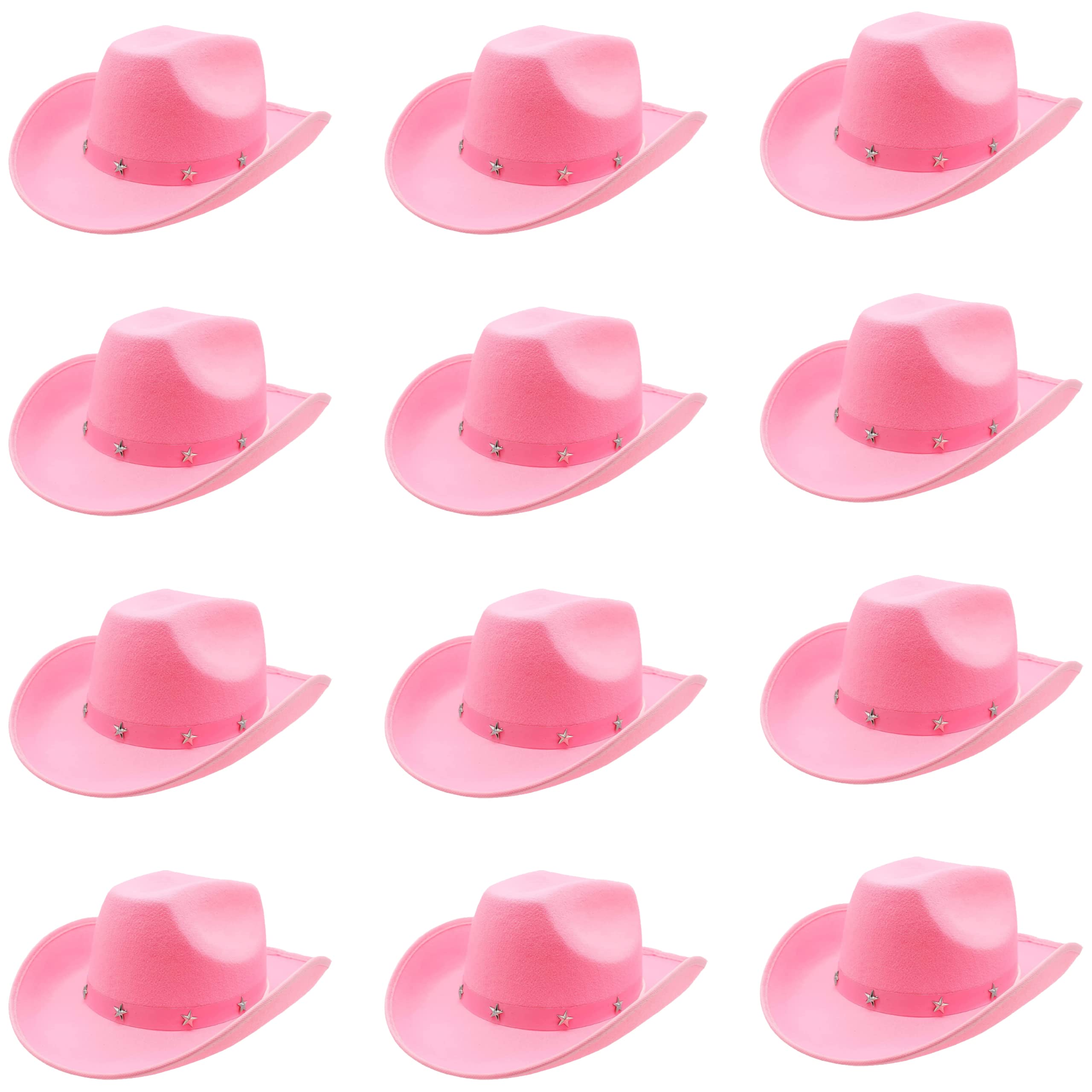 I LOVE FANCY DRESS SOMBRERO DE VAQUERO ROSA CON ESTRELLAS PRATA ACCESORIO DE DISFRAZ DE VAQUERO O VAQUERA SOMBRERO PERFECTO PARA FIESTAS TEMATICAS O FIESTAS DE GRUPO (12 UNIDADES)