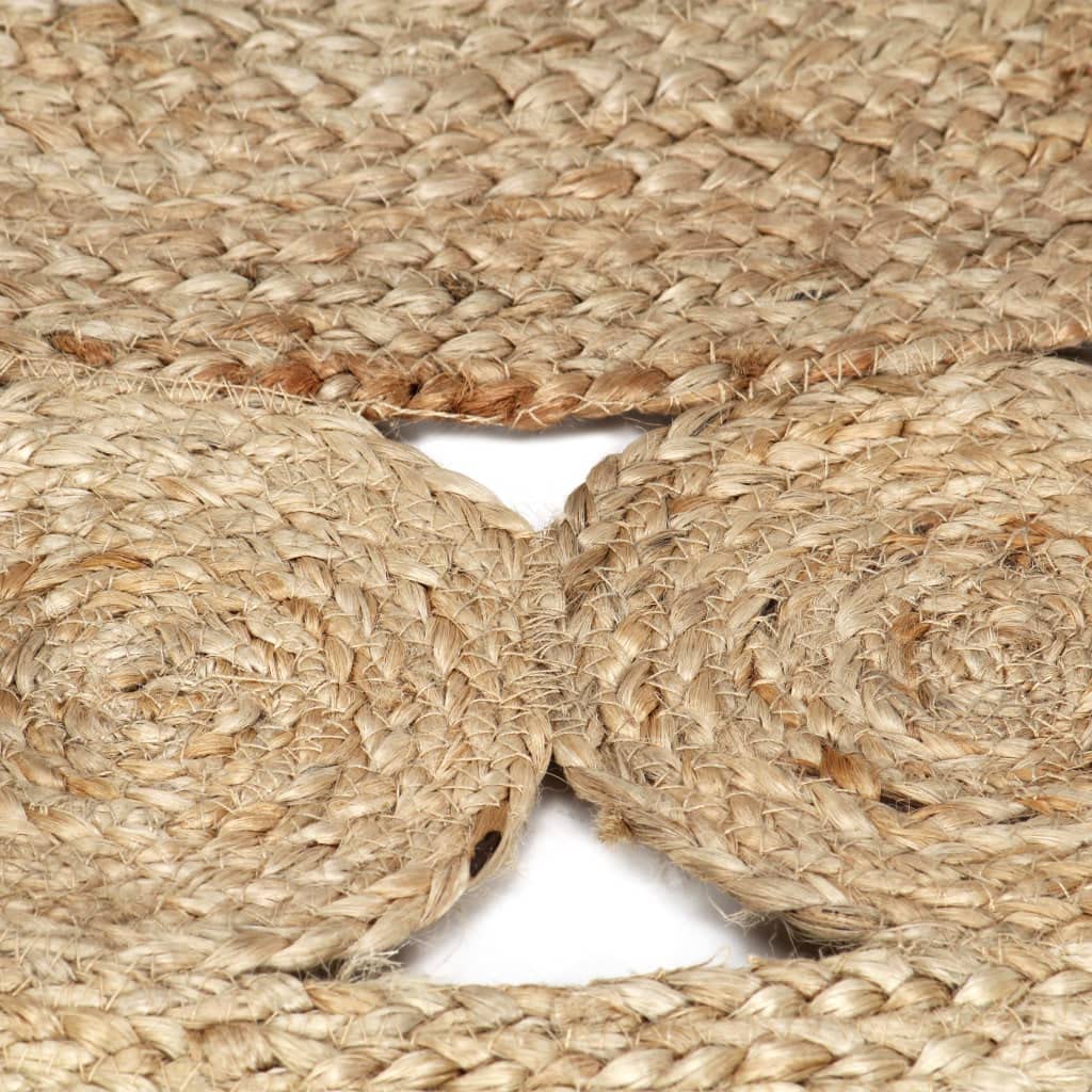 Tapis de jute tressé à la main, 90 cm, revêtement de sol, en fibre naturelle, pour décoration de salon