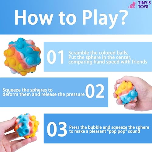 Miniatura 7 de Tiny's Toys Juguete sensorial grande con burbujas emergentes para aliviar el estrés, la ansiedad y el aburrimiento, diversión para niños, niñas y