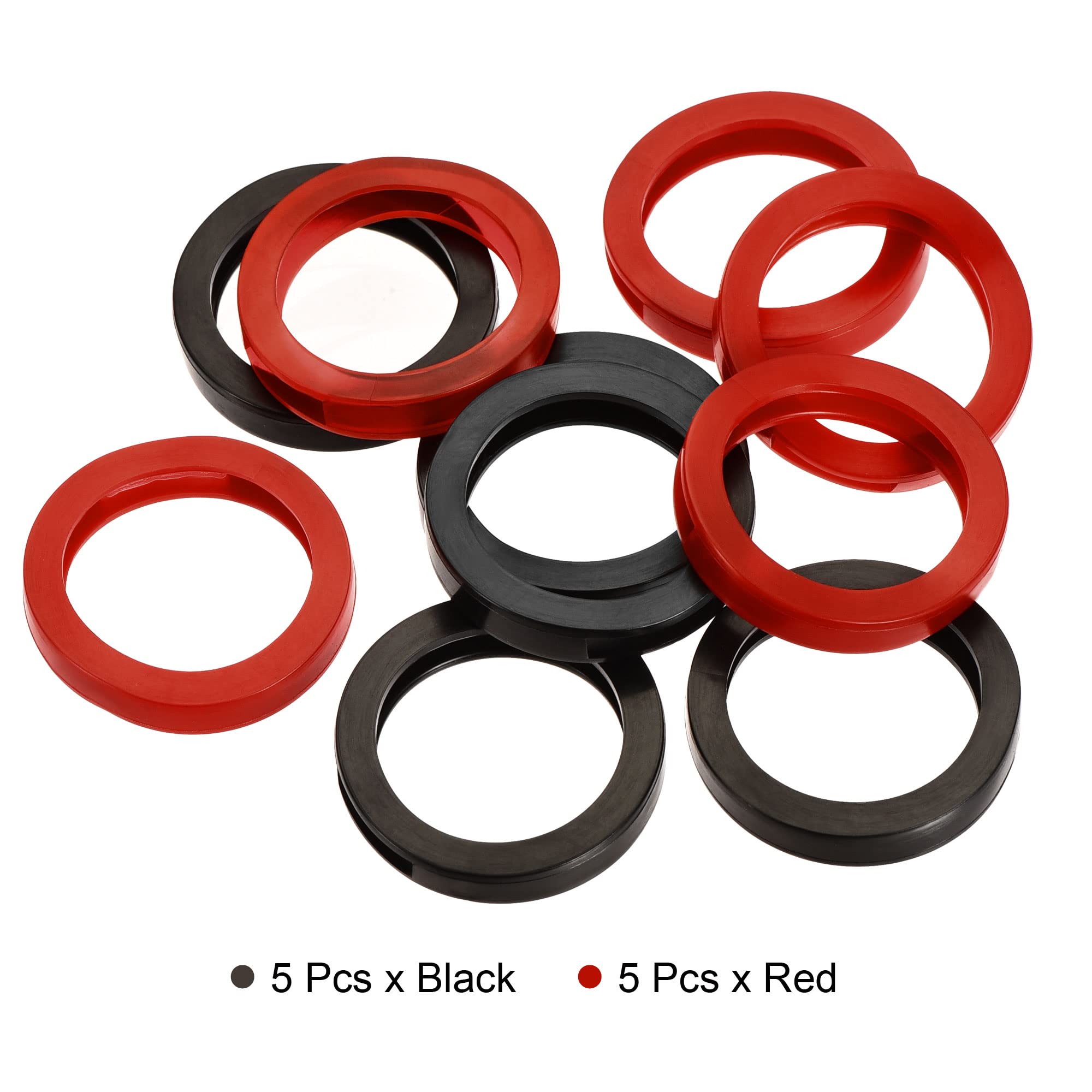 PATIKIL Key Cap Cover Rings, 10Pcs 28mm Keys Identifier Coding Tags Silicone Sleeve for Office House Apartment Black Red - Image 3