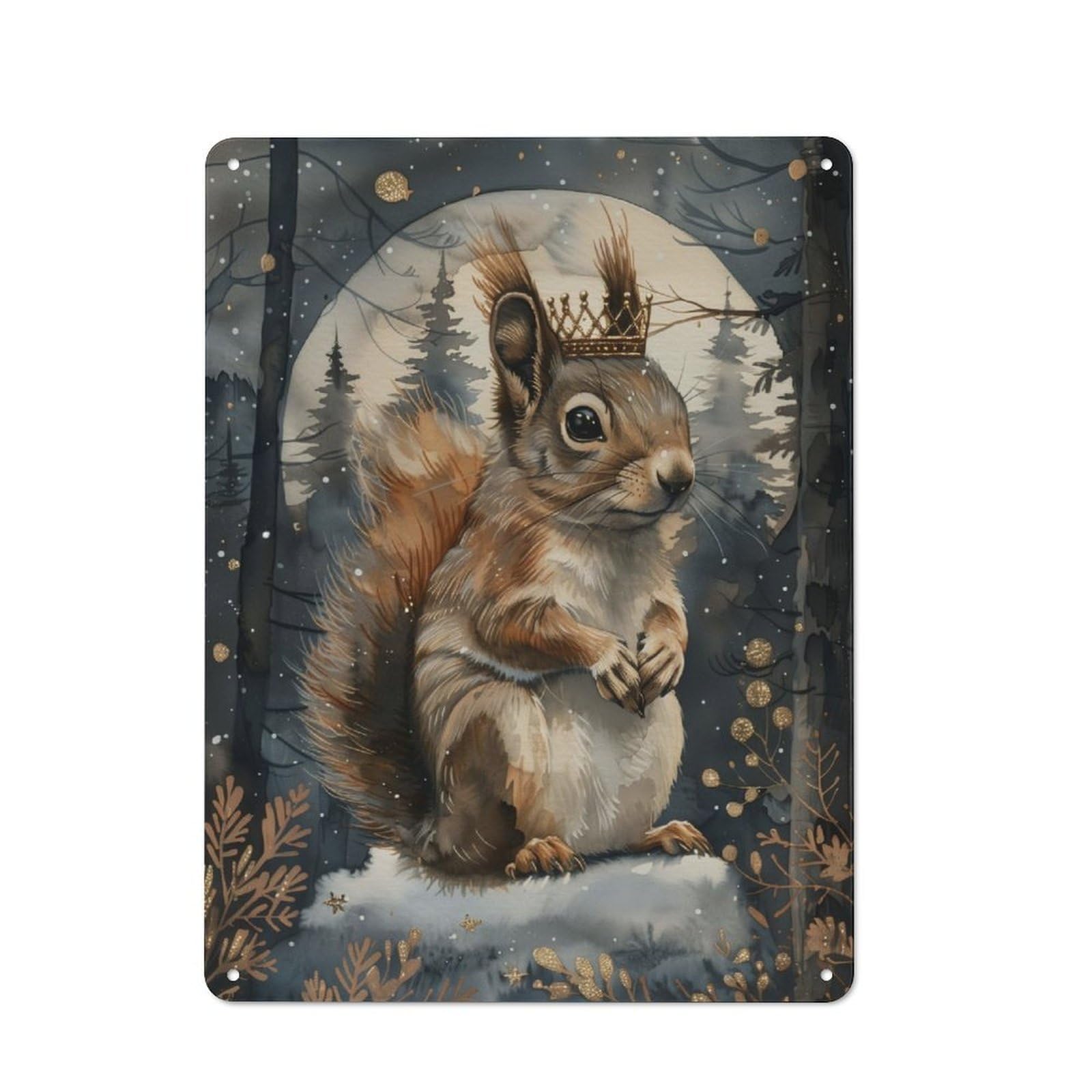 Junmoney Whimsical Squirrel Artwork Retro Metal Sign 40X30cm For Bar Or Restaurant, For Kitchen And Home Bar Decor, For Home Office And Studio Walls