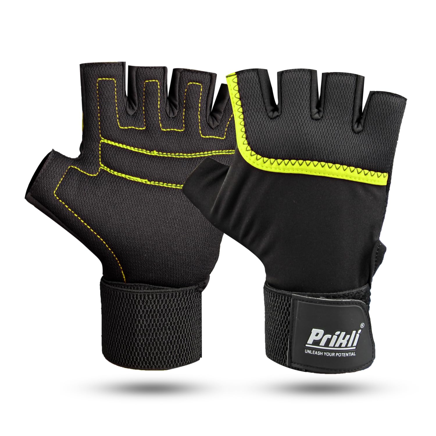 Prikli Elight Green Papping Gym Gloves – Premium Workout Gloves for Weightlifting, Training, and Exercise – Breathable, Anti-Slip, Durable Design for Men & Women-image-7