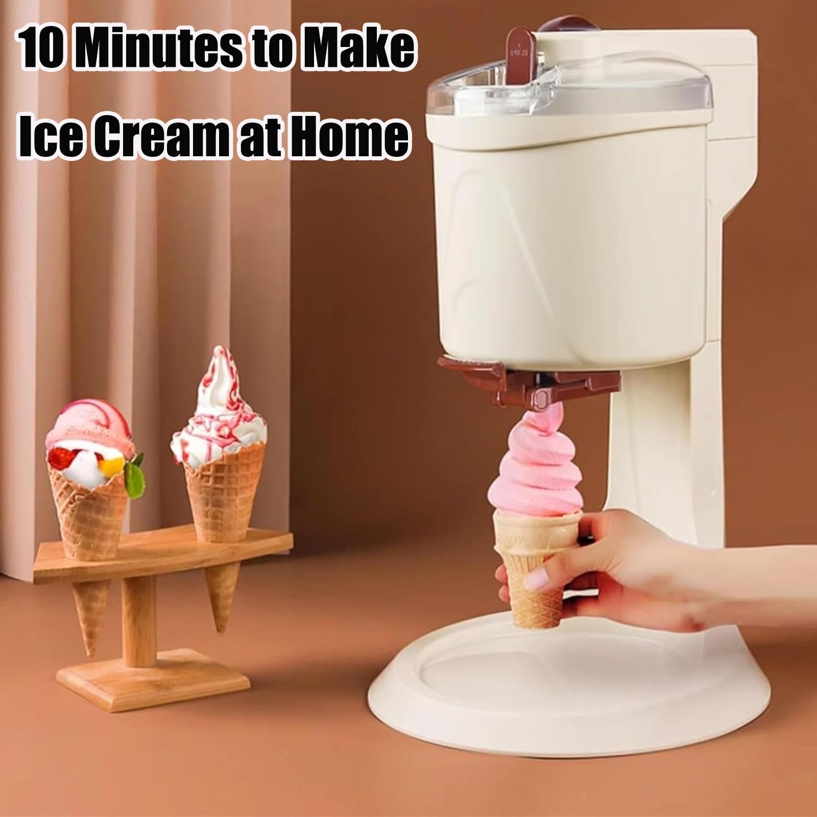 Household DIY Ice Maker Cream Machine Automatic 1L Hard Cone Ice Cream Maker Large Capacity Fruit Ice Cream Maker