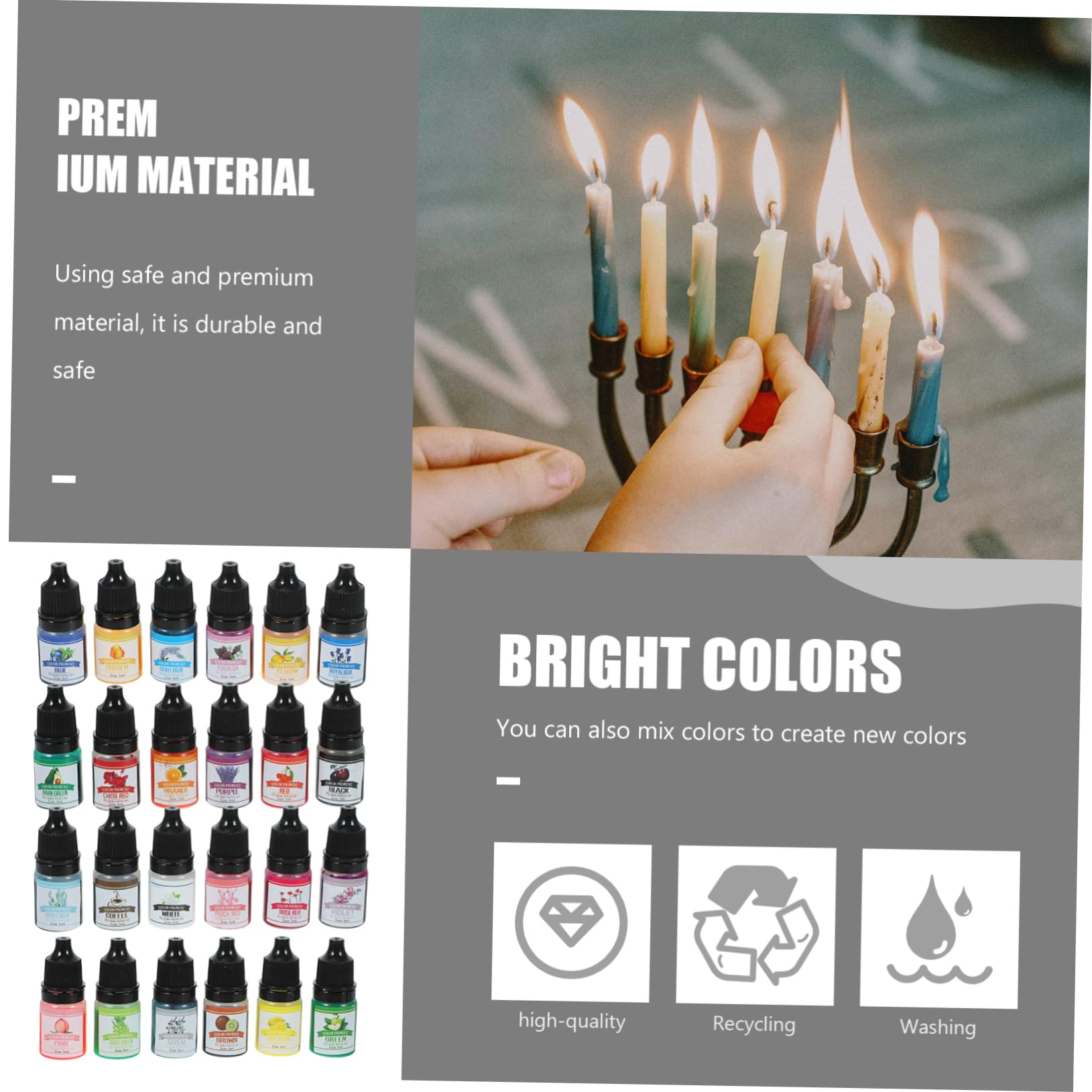 CIMAXIC Natural DIY Candle Making Dyes 5ml Soap Coloring Stains Portable Easy to Use