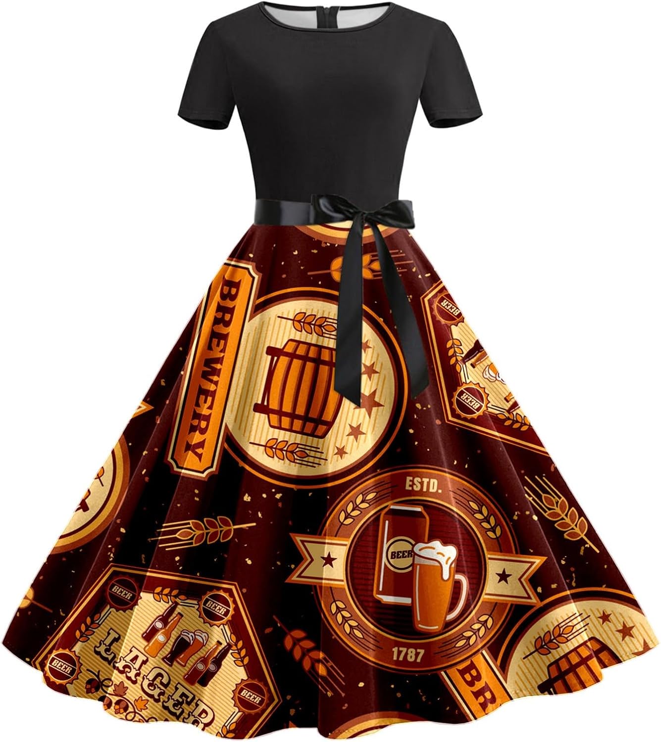 Generisch Dirndl - Robe Midi Pour Femme - Robe Traditionnelle - Robe