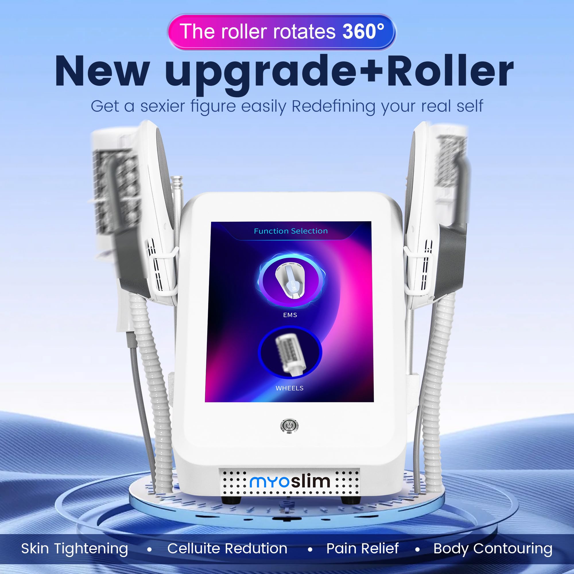 Body Sculpt Maquina Máquina de Escultura Corporal EMS 2 en 1 con Rodillos. | 6500W - 360° Inner Ball Roller & EMS Muscle Stimulator, Grasa y Celulitis Reducción, para Abdomen, Brazos, Glúteos