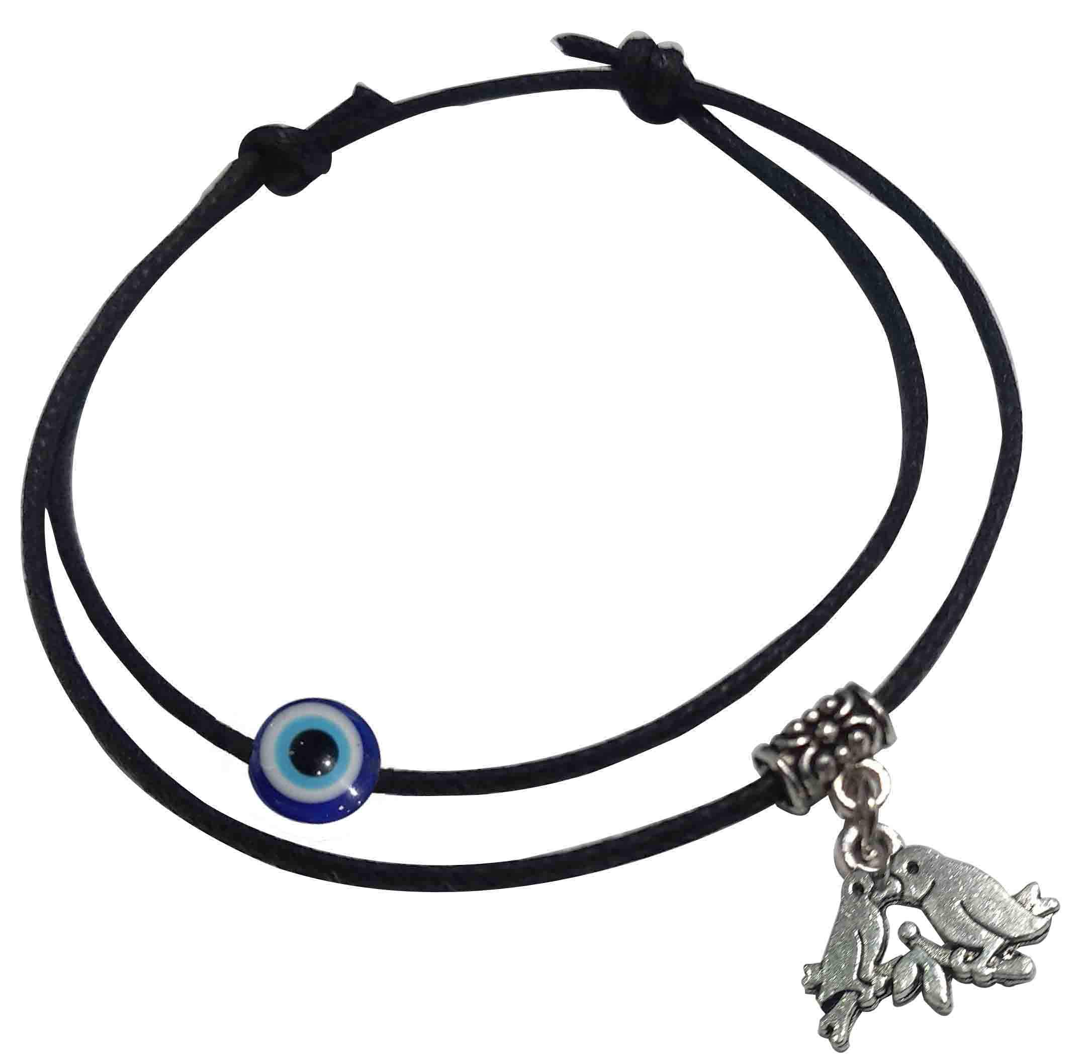 GURJARI JEWELLERS Adjustable Black Thread Anklet with Oxidised Couple Bird for Girls (Evil Eye)/nazariya anklet (B08CK8NWSW) Amazon Price History, Amazon Price Tracker