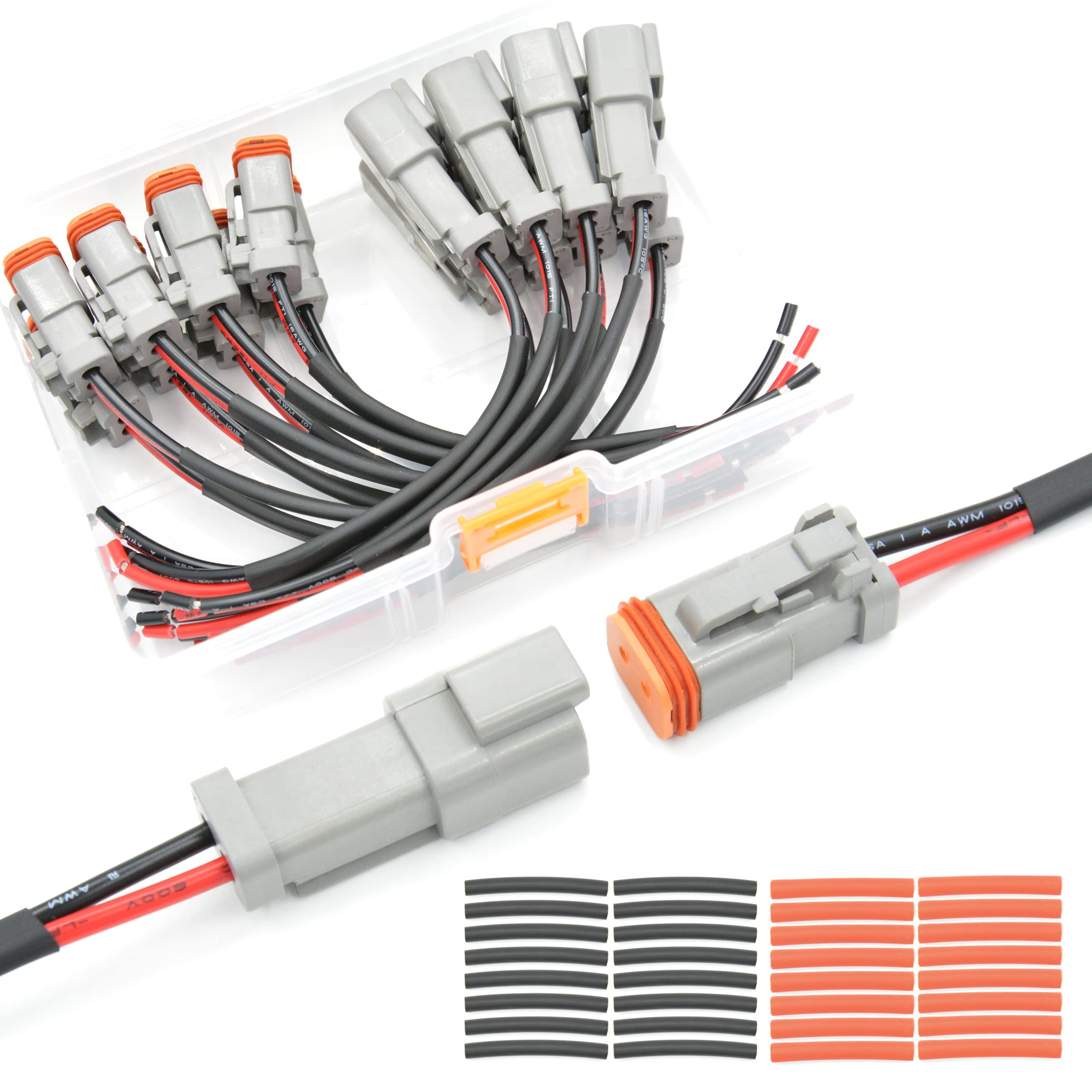 Buy ALFOCI 8 Set 2 Pin DT Waterproof Connector Automotive Electrical