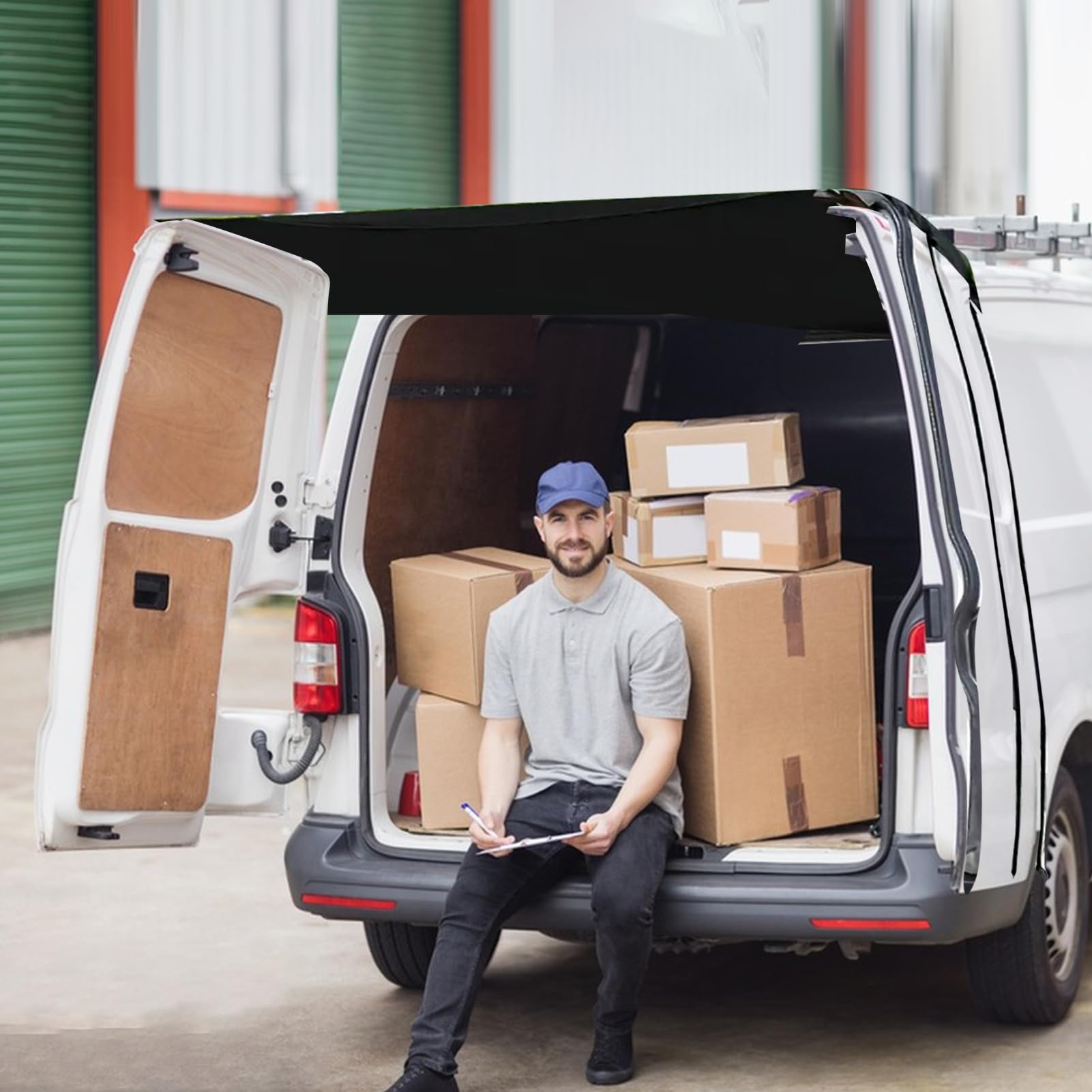 Hecktür Markise - Sonnenschutz Markise für Transporter Van Truck Motorhome | Winddicht Wasserdicht Oxford Tuch Camping Rückwand Überdachung | Outdoor Picknick Reise Schutzdach